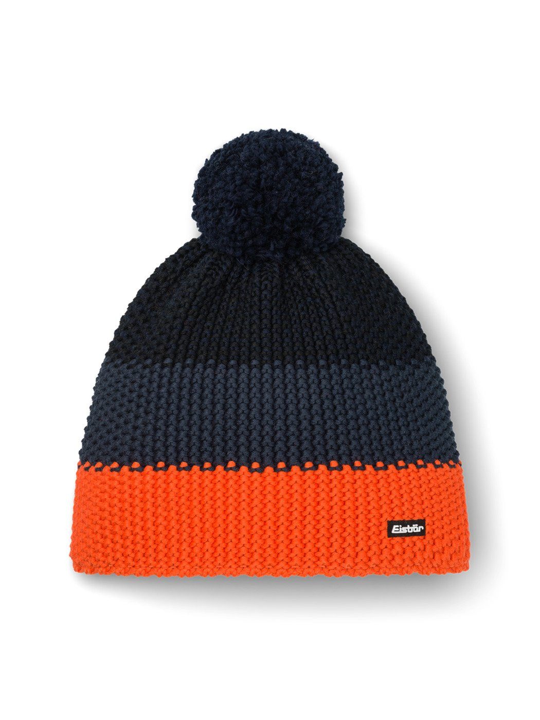 Eisbär Bommelmütze Wintermütze Star mit Bommel (Pompon) orange/navyblau/sch günstig online kaufen