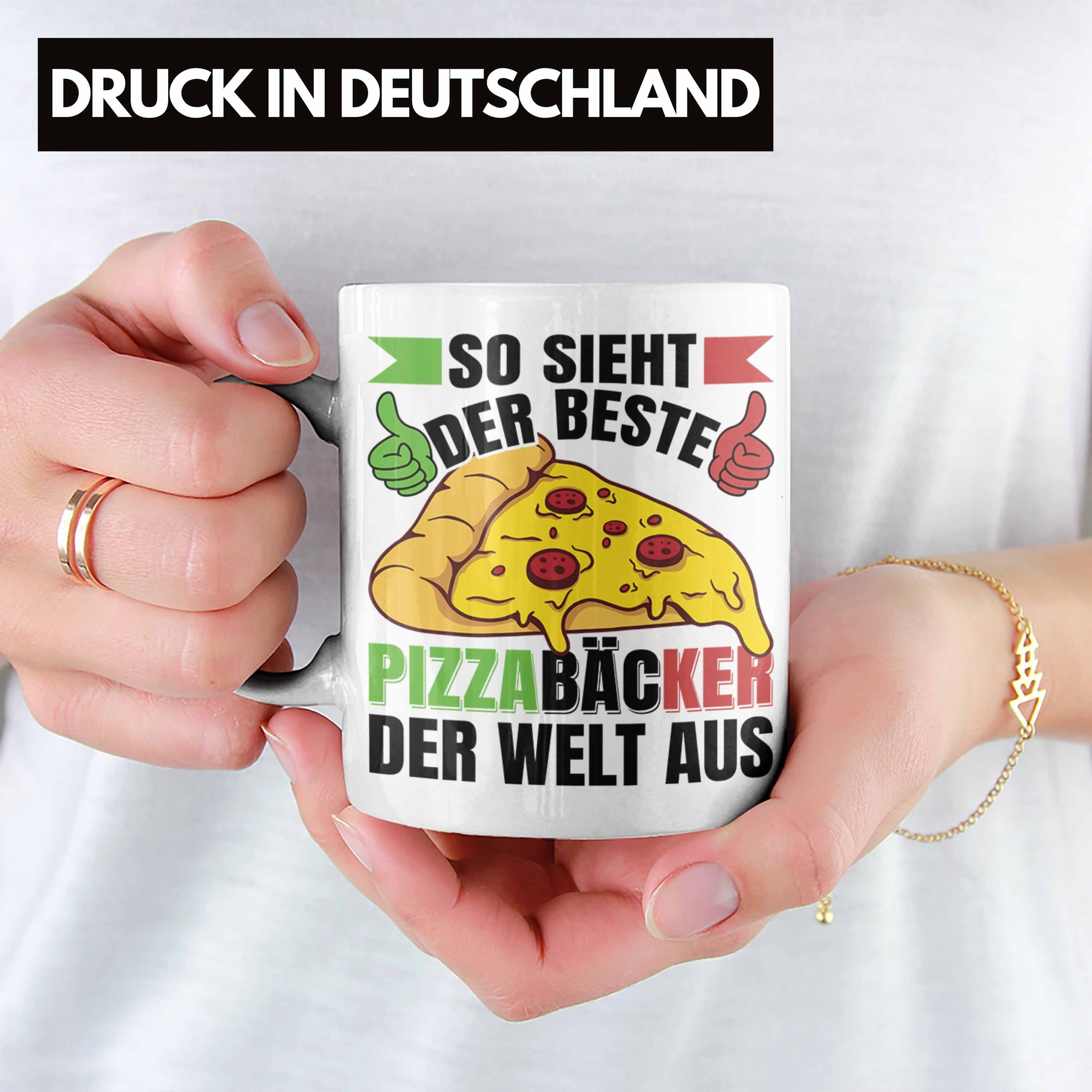 Weiss - Spruch Pizzabäcker Geschenk Pizza-Bäcker Trendation Tasse Geschenkidee Trendation Tasse Lustiger
