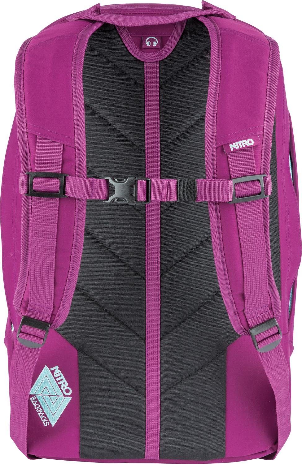 NITRO Laptoprucksack Aerial, Multifunktionsrucksack, Schoolbag pink grateful Daypack, Schulrucksack