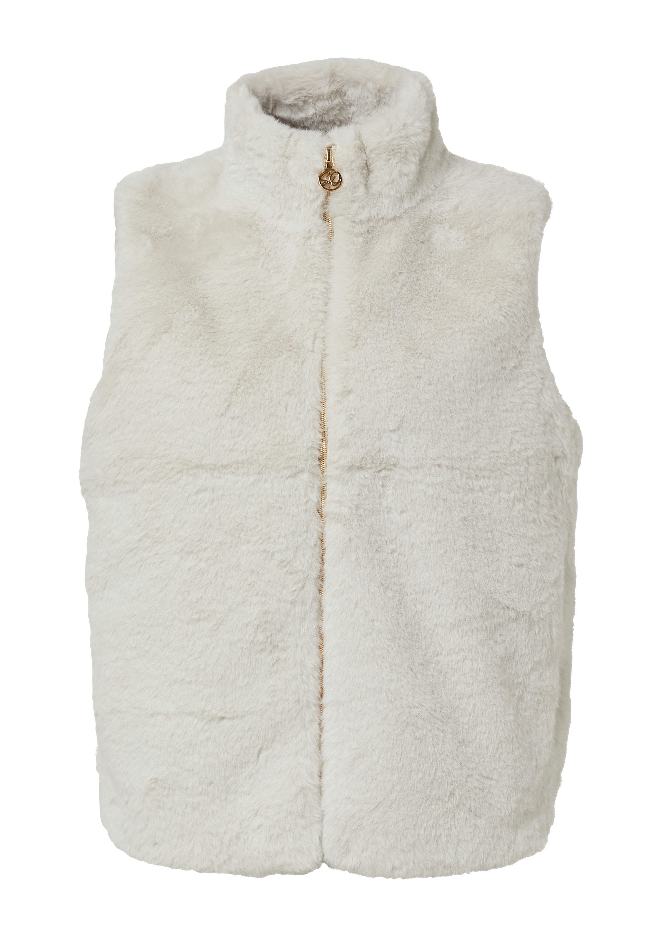 s.Oliver Outdoorjacke Outdoor-Weste Weste aus Teddyplüsch mit Stehkragen günstig online kaufen