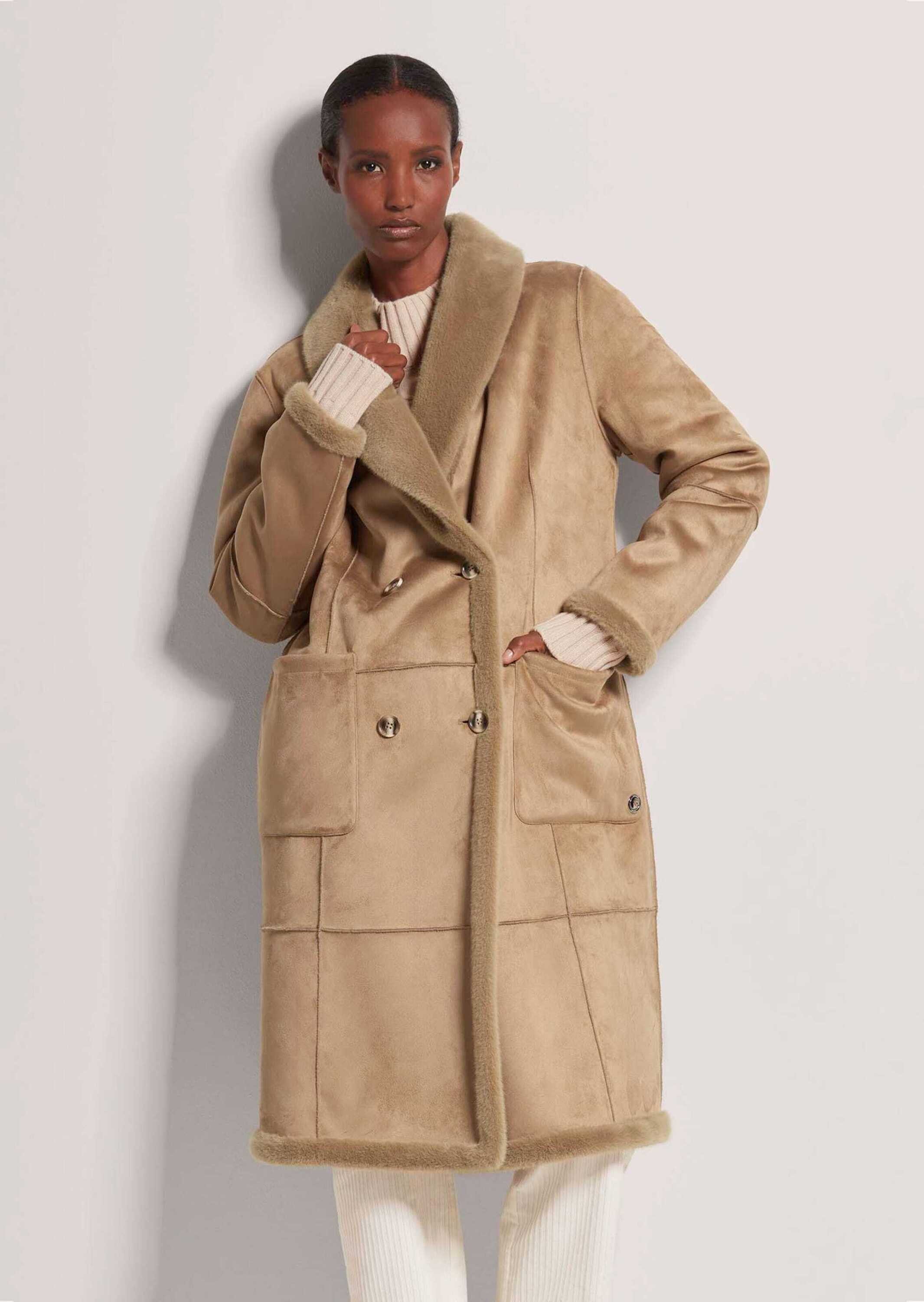 MADELEINE Kurzmantel Wintermantel mit Lammfell-Optik Wendbare Longjacke mit günstig online kaufen