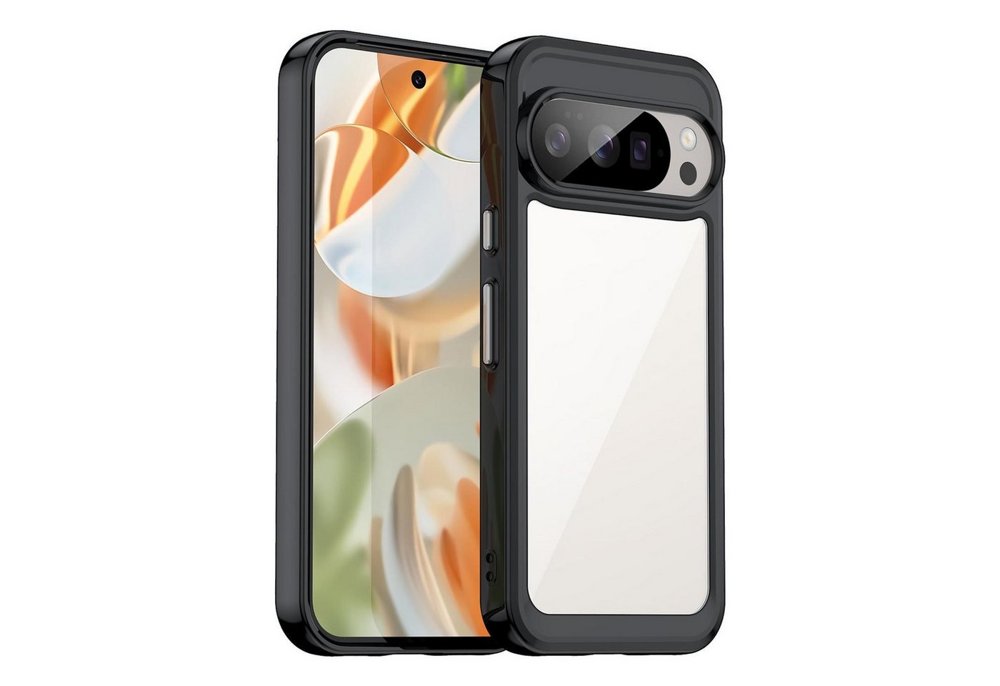 Wigento Handyhülle Für Google Pixel 10 / 10 Pro Colorful Series TPU / Acryl Hülle Schwarz, Colorful Series Hybrid Schutzhülle