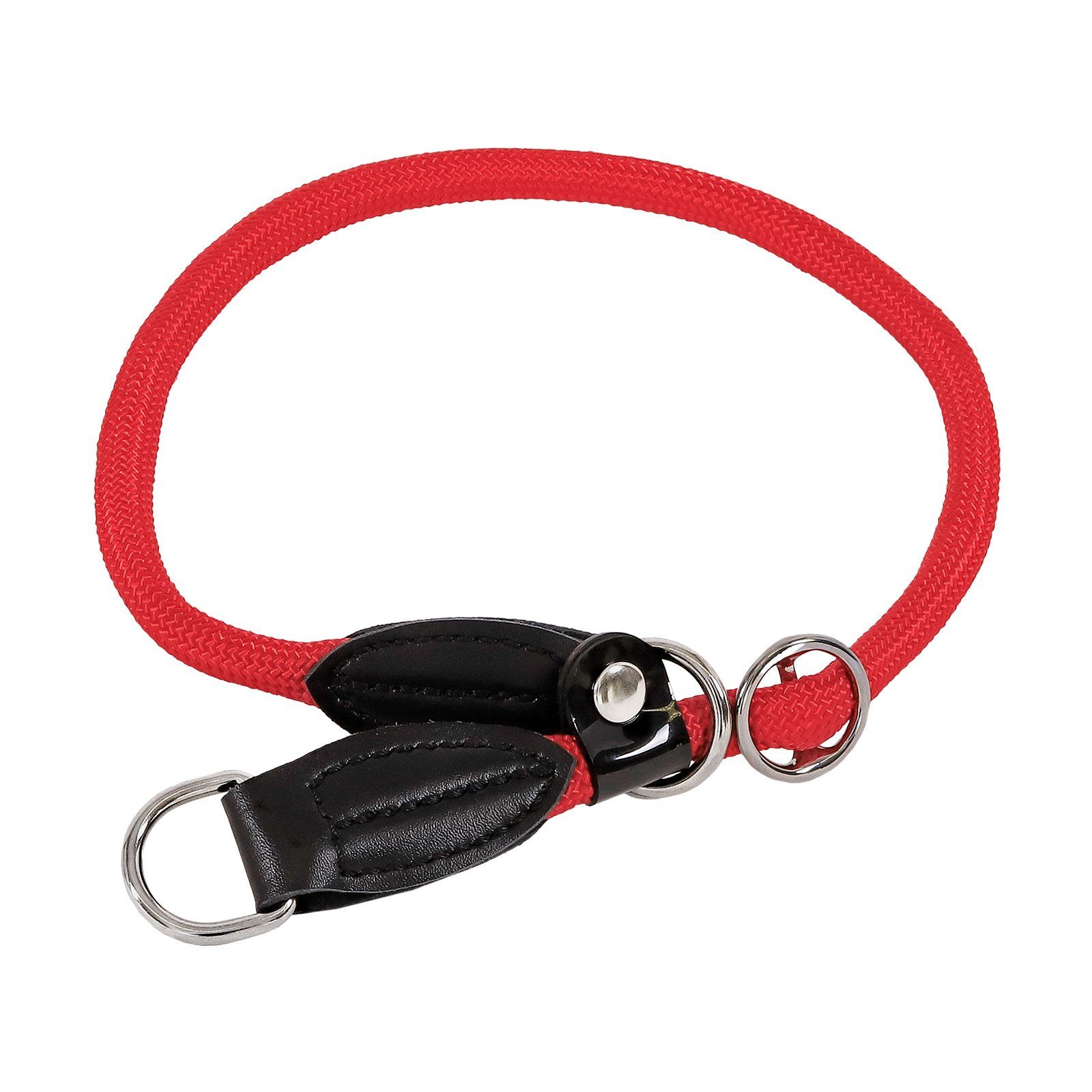 lionto Hunde-Halsband Hundehalsband mit Zugstopp, Retrieverhalsband, Nylon, 55 cm, rot