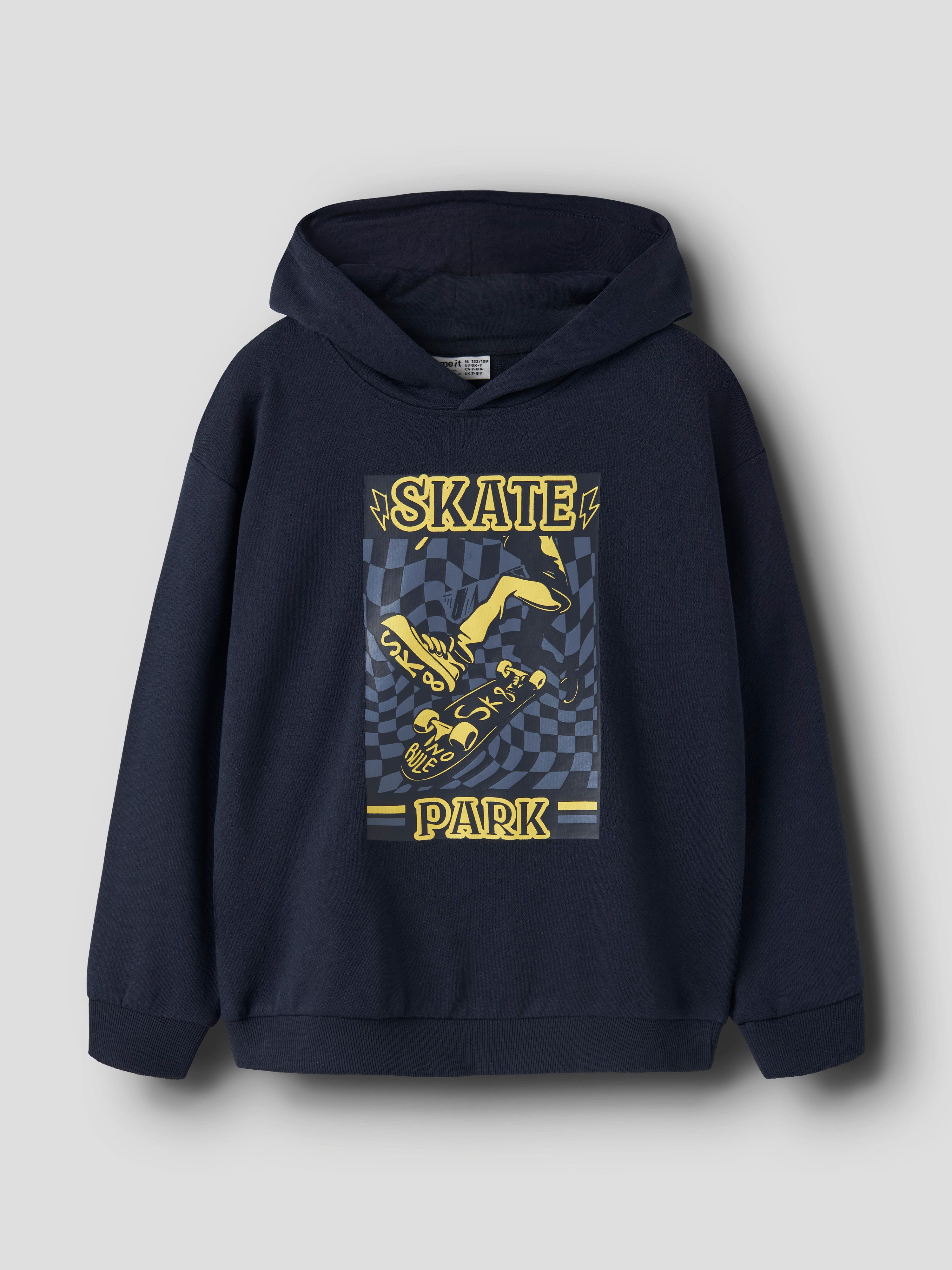 Name It Kapuzensweatshirt NKMVELTEN LS RLX SWEAT WH UNB Baumwollmischung, loose fit – Bild 3 von 5