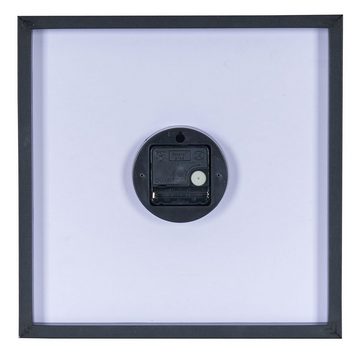 Levandeo® Wanduhr (Wanduhr 30x30cm Uhr PVC Rahmen Schwarz Küche Kräuter Pfanne)