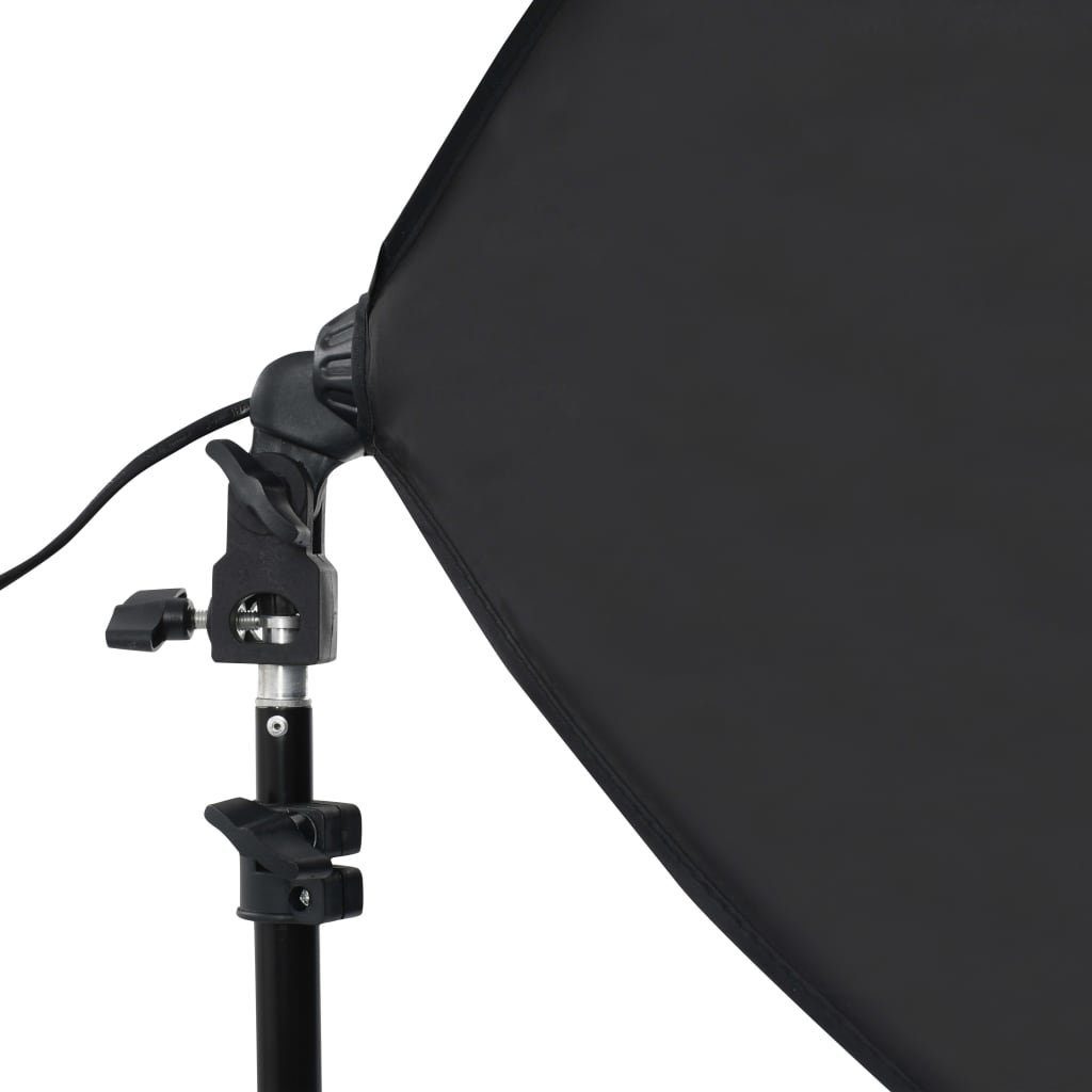 Fotostudio Fotohintergrund und mit vidaXL Set Hintergrund Softbox-Leuchten