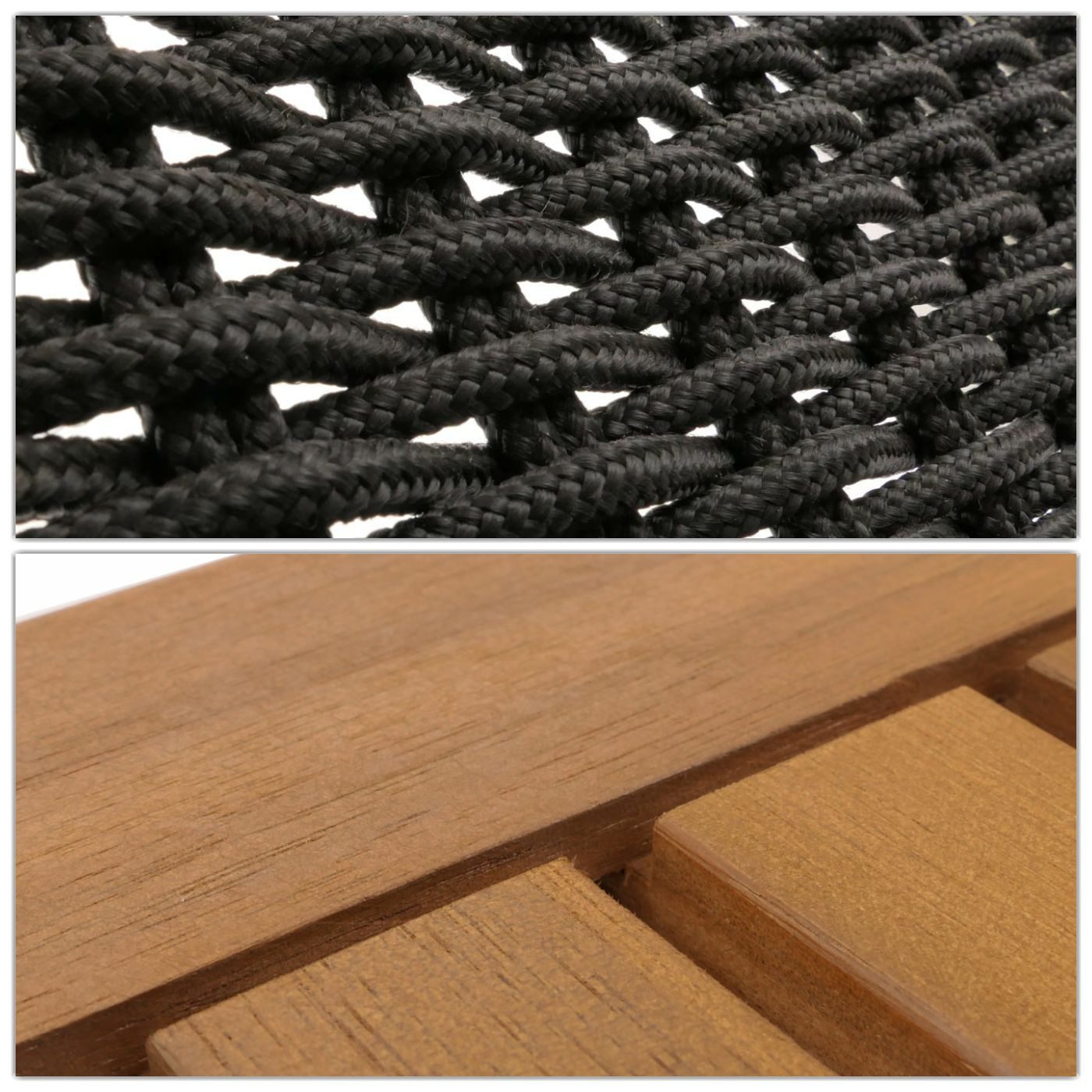 MCW Sitzgruppe MCW-N49, (Set, 3-tlg), Mit dekorativem Seil-Geflecht