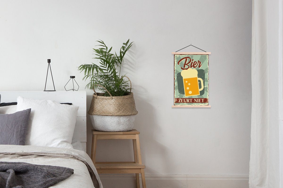 Posterleiste, Mancave - nörgelt Bilderleiste, Magnetisch für Kneipe - nicht - Bier - Bier Textilposter Poster St), (1 Wohnzimmer, Cafe, MuchoWow