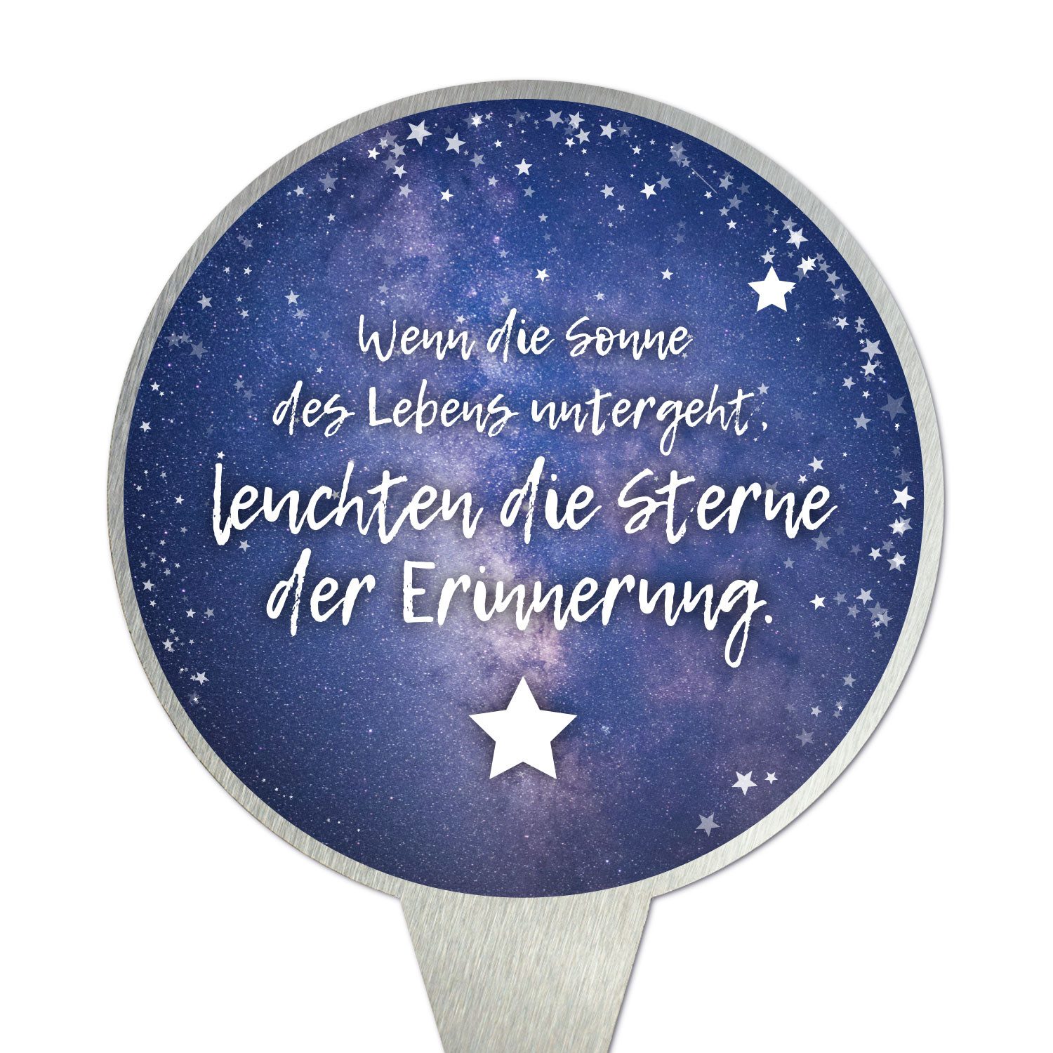 younikat Dekofigur Grabstecker aus Edelstahl I Grabschmuck Rund 16 cm I you günstig online kaufen