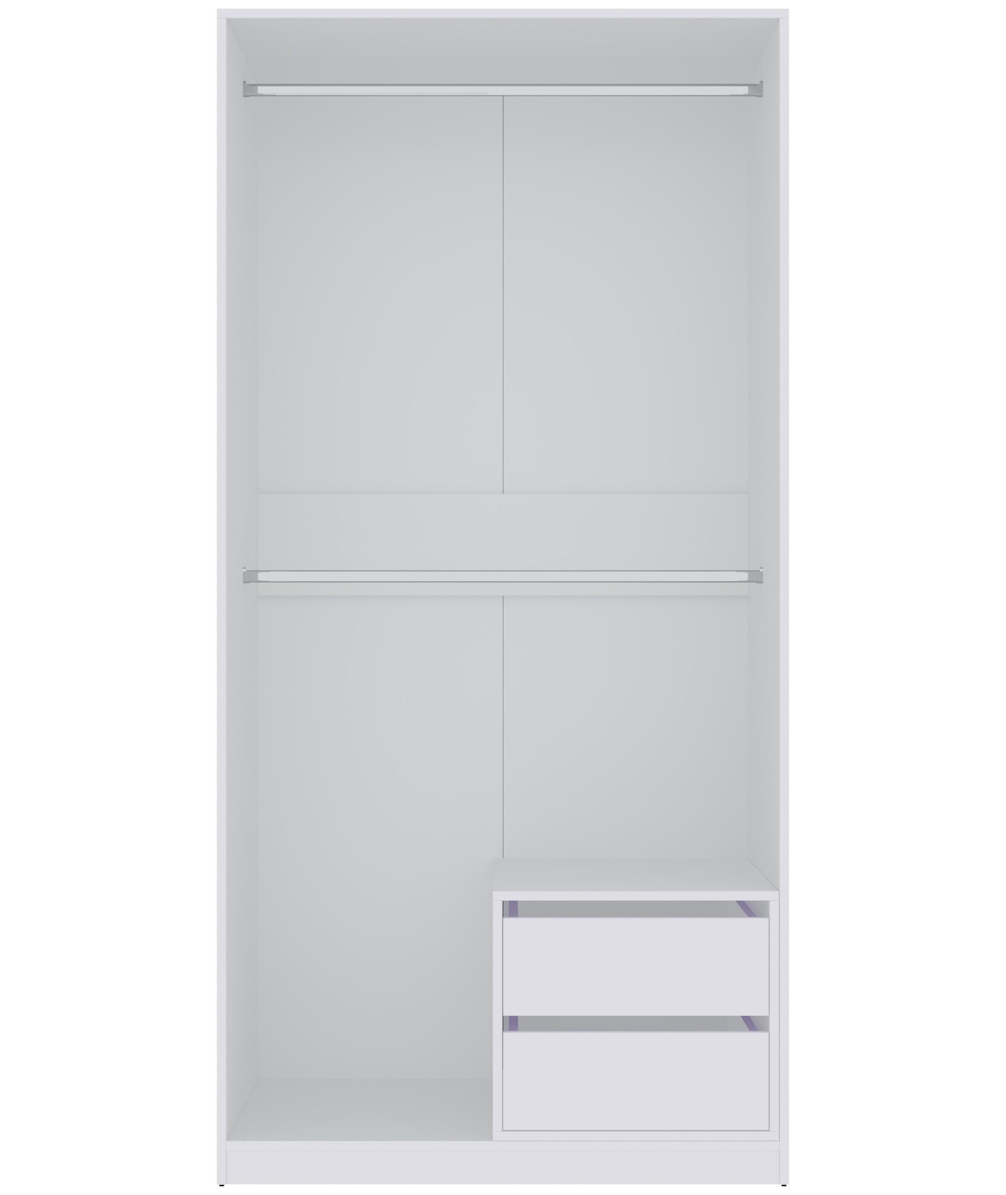 Marmex Möbel Kleiderschrank TRES 12B Garderobenschrank mit zwei Kleiderstangen Ankleidezimmer (2-St) Container mit 2 Schubladen