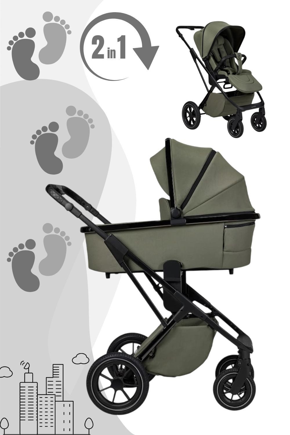 Kombi-Kinderwagen PIÙ Kinderwagen / Kombikinderwagen