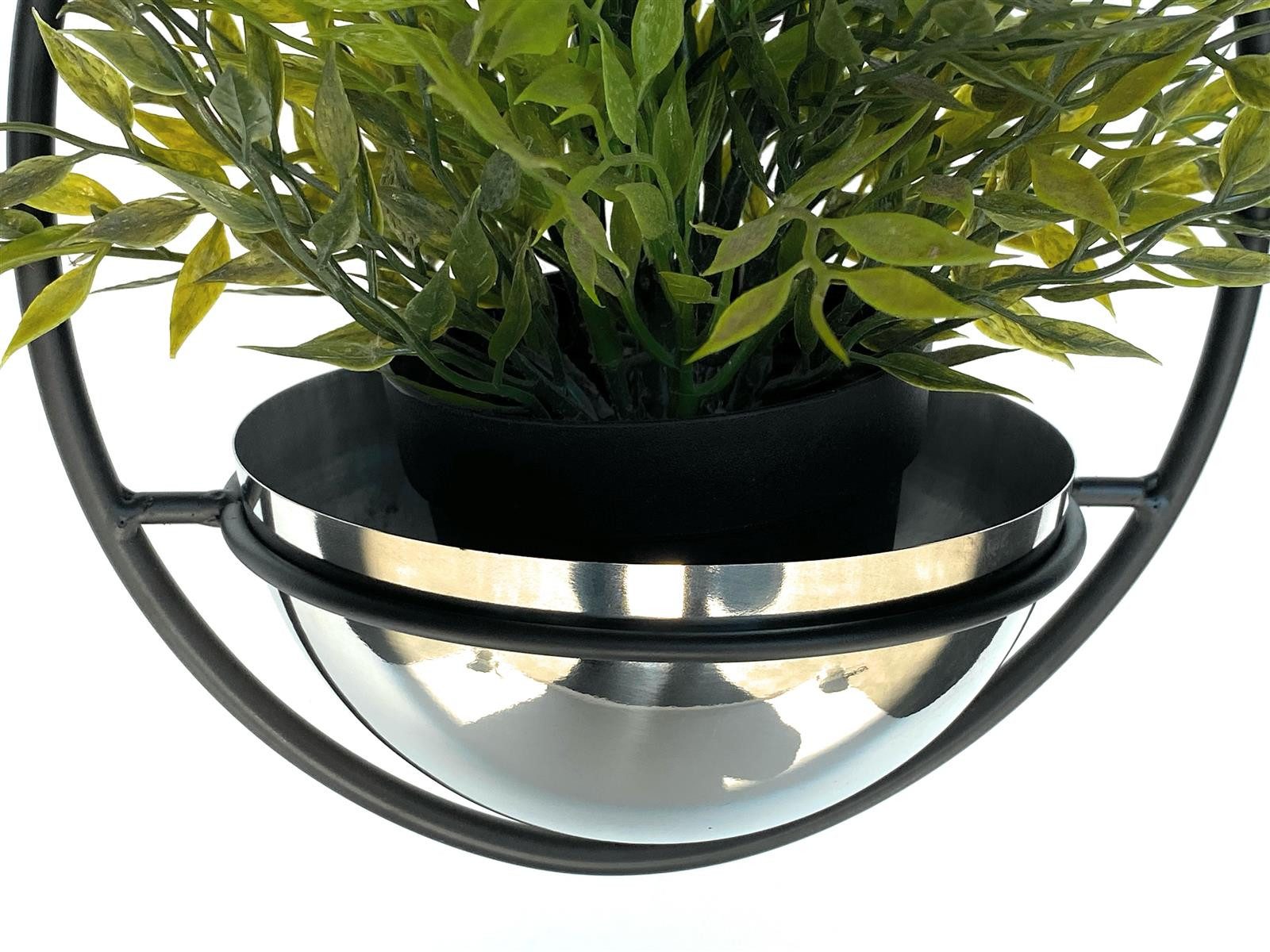 DanDiBo Blumenampel Innen Metall Wand Hängepflanzen 43-78 cm mit Topf Silber – Bild 3 von 5