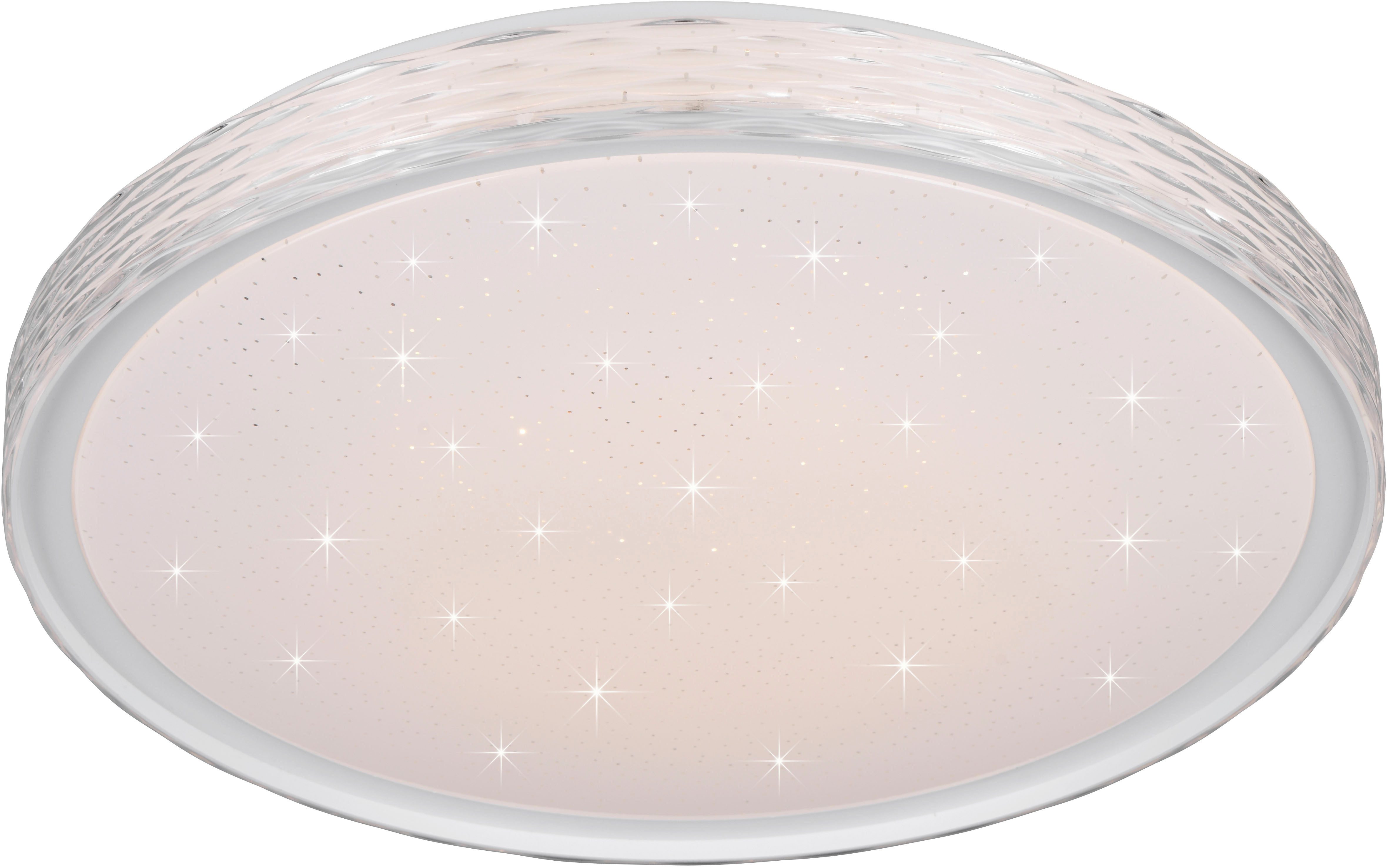 Reality Leuchten LED Deckenleuchte VARDA, LED Deckenlampe 24W 2500 Lumen, CCT 2700-6500K, Fernbedienung, CCT - über Fernbedienung, Dimmfunktion, Memoryfunktion, Nachtlichtfunktion, Timerfunktion, mehrere Helligkeitsstufen, LED fest integriert, Farbwechsler, warmweiß - kaltweiß, Starlight, Memoryfunktion, Nachtlicht, Switch Dimmer, Timer Ø 39 cm