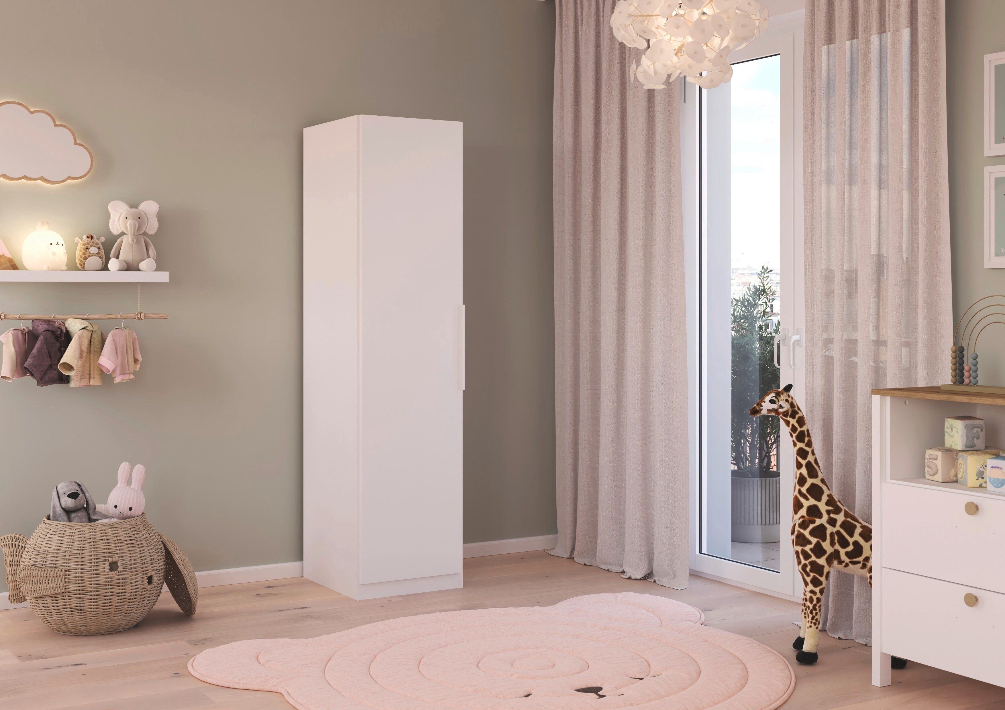 rauch Kleiderschrank Schrank Möbel Schlafzimmer Garderobe Kinderzimmer WELTNEUHEIT TYNDA (3 Ausstattungsvarianten - Breiten 47-405 cm, Höhen 187/212/231 cm) PATENTIERTES SCHNELLMONTAGESYSTEM, Soft-Close-Funktion MADE IN GERMANY