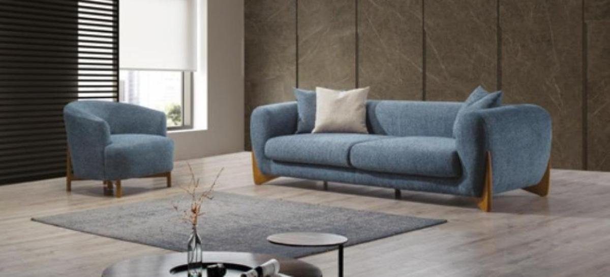 JVmoebel Sofa Wohnzimmer Klassische 3 Sitzer Italienischer Stil Sessel Neu 2tlg., Made in Europe