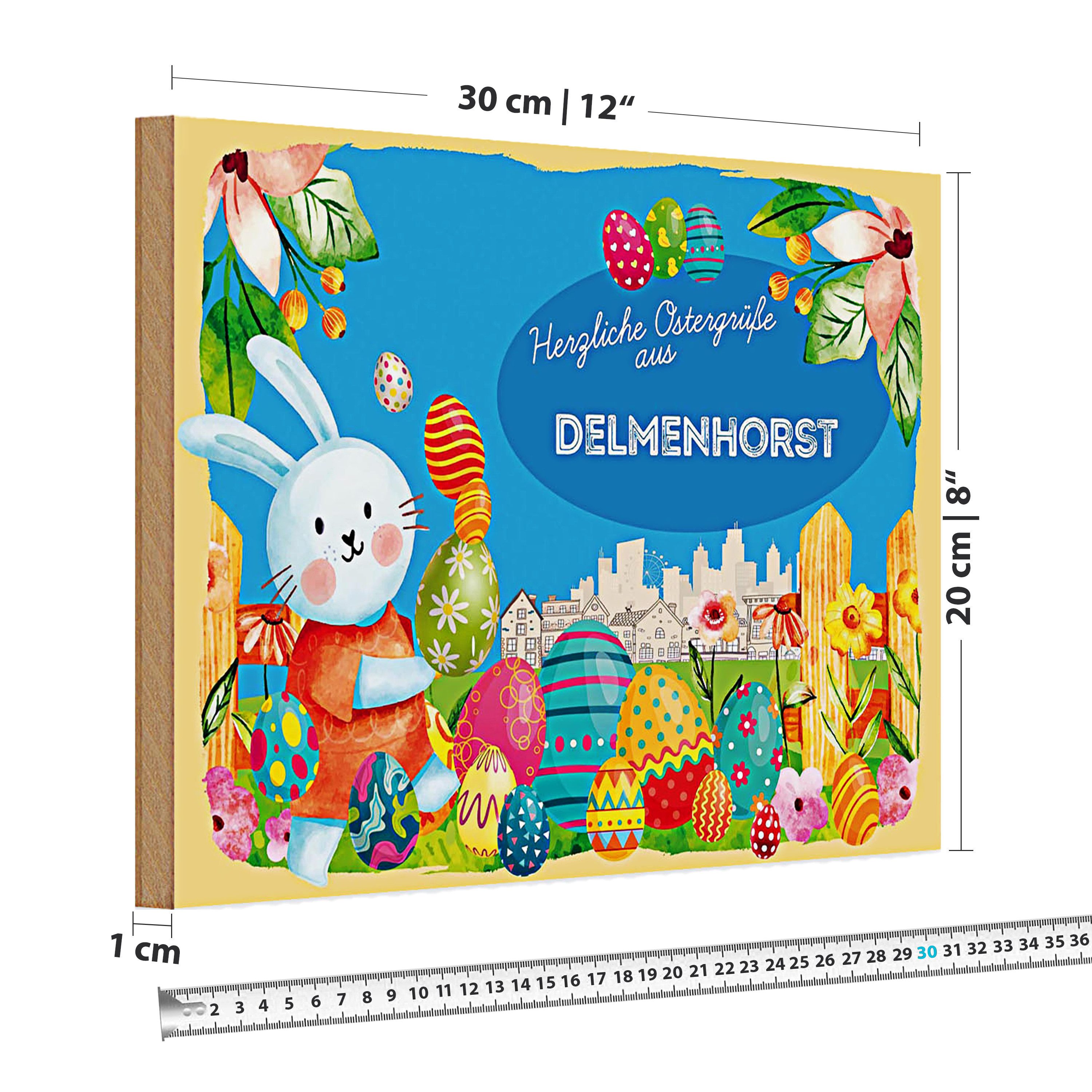 Roomando Holzbild Holzschild Ostern Ostergrüße 30x20cm DELMENHORST