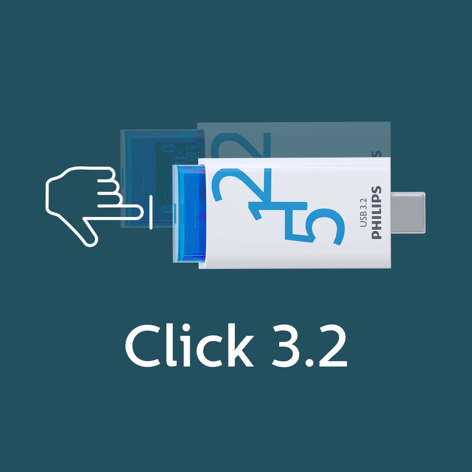 Philips USB Stick 512GB Speicherstick Click Series weiß blau Typ C USB 3.2 USB-Stick – Bild 5 von 5