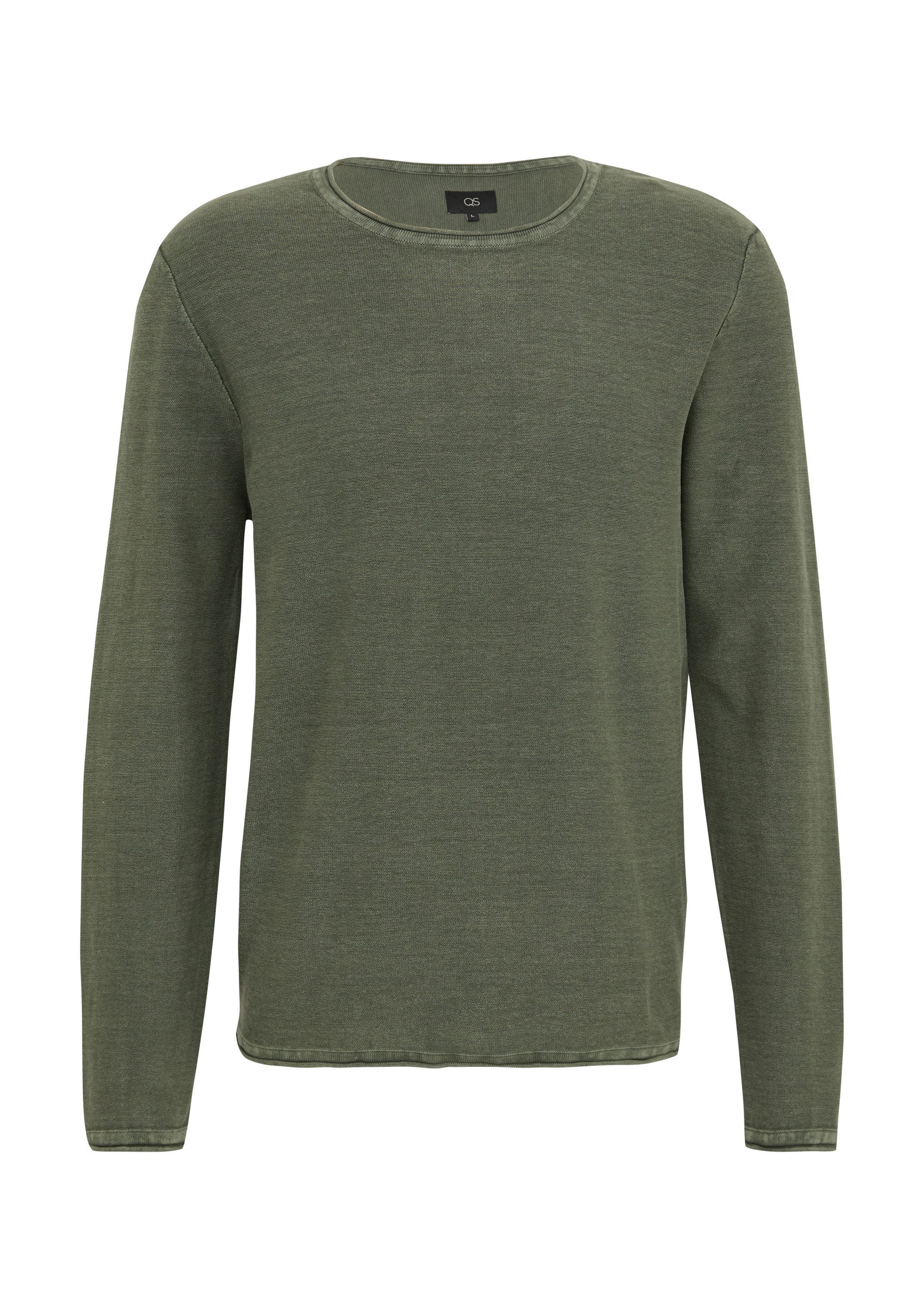 QS Longpullover Strickpullover Gewaschener Strickpullover günstig online kaufen