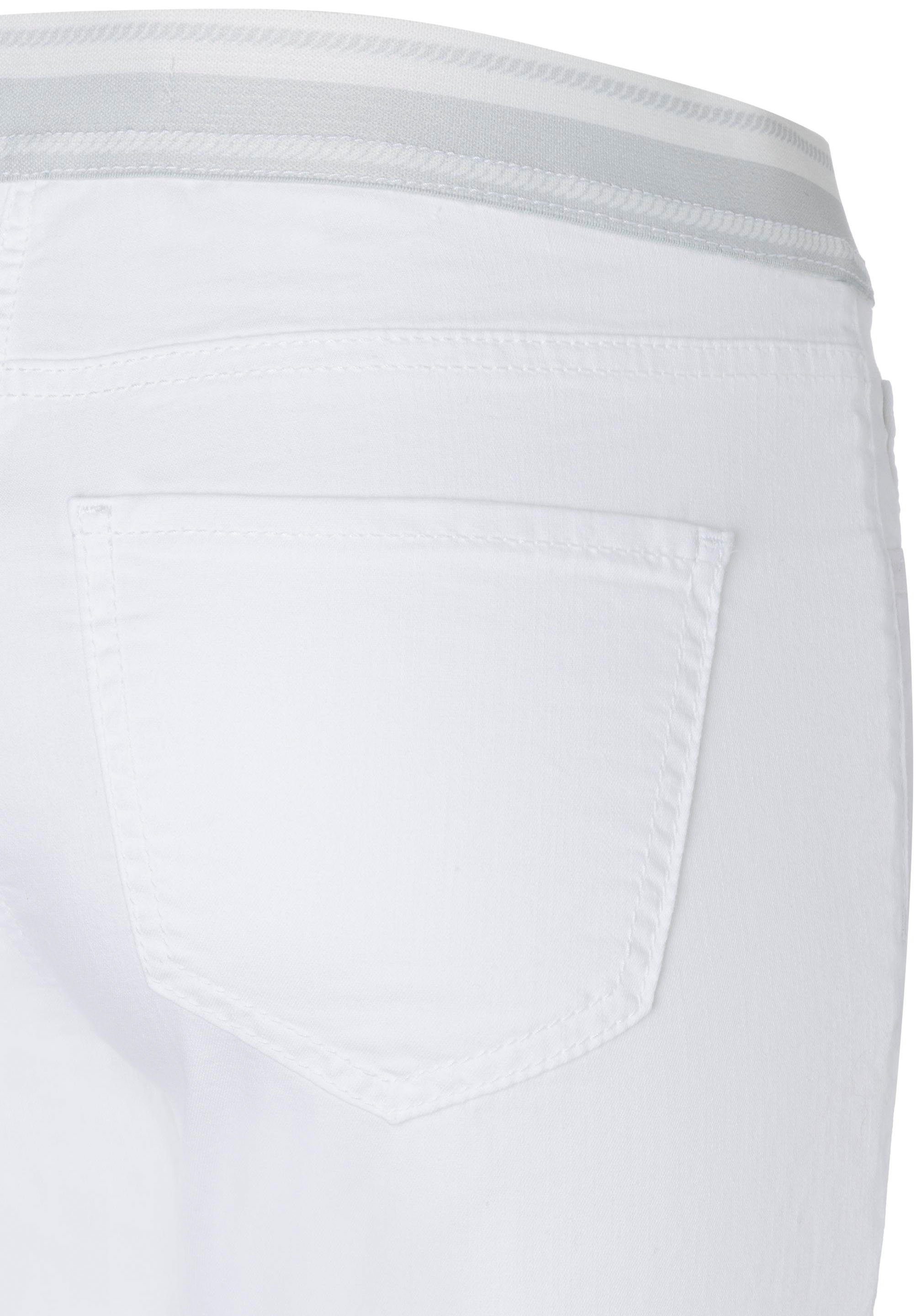 MAC 7/8-Jeans cropped elastischem denim an der Taille Bund Sport Slim white mit