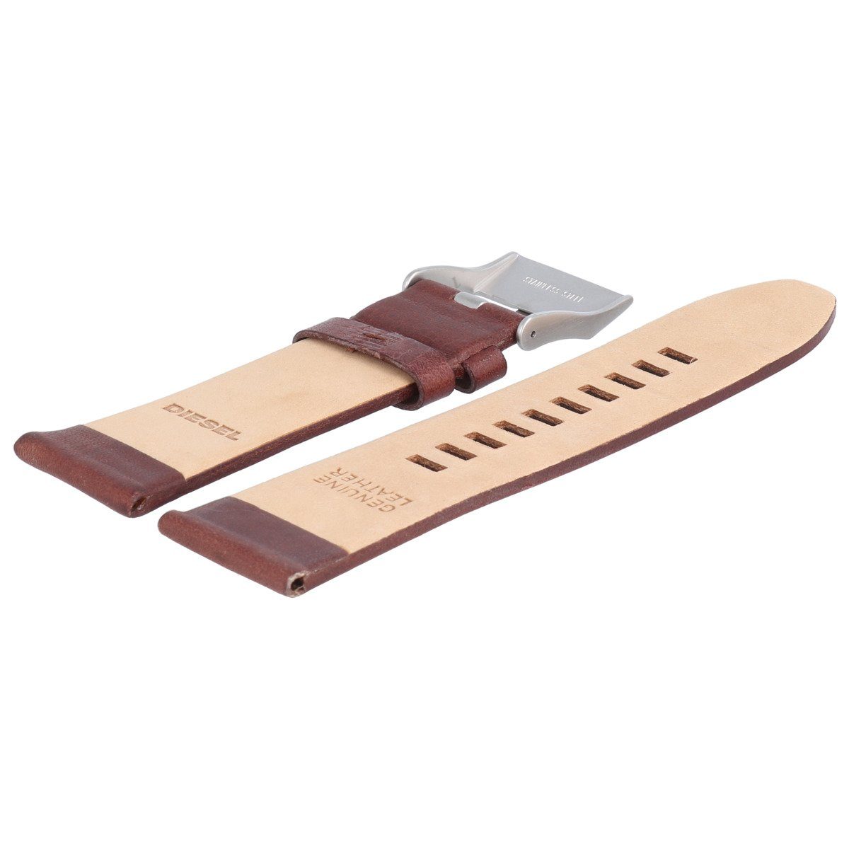 Diesel Uhrenarmband Aus Leder, Ersatzband Für Modell DZ1764, Braun, Bandbreite 24 Mm