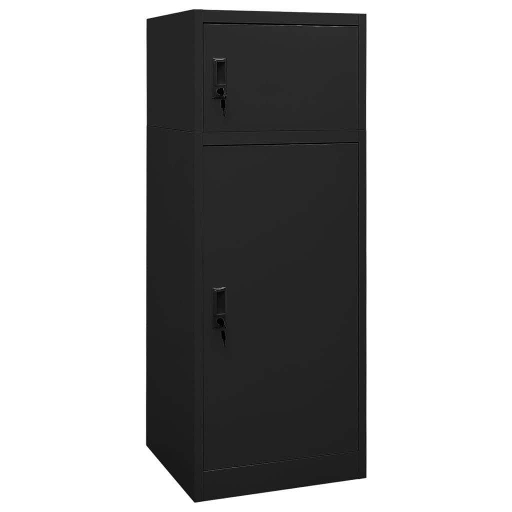 vidaXL Aktenschrank 53 x 53 x 140 cm Sattelschrank Schwarz 53x53x140 cm Stahl