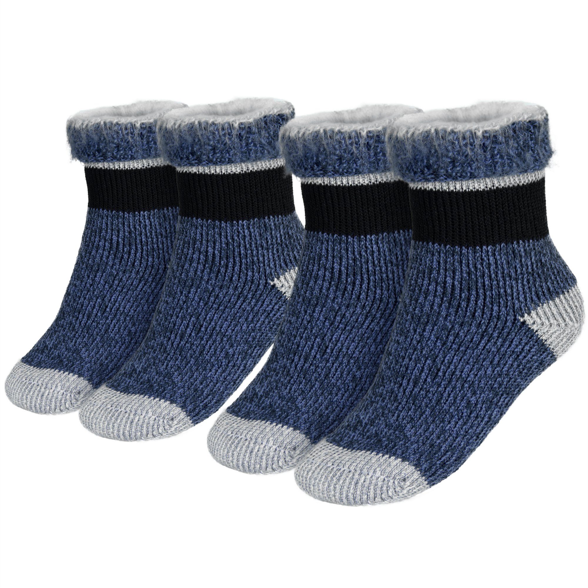 Black Snake Thermosocken Flauschige Kinder Kuschelsocken mit TOG-Wert 2.3 (2-Paar)