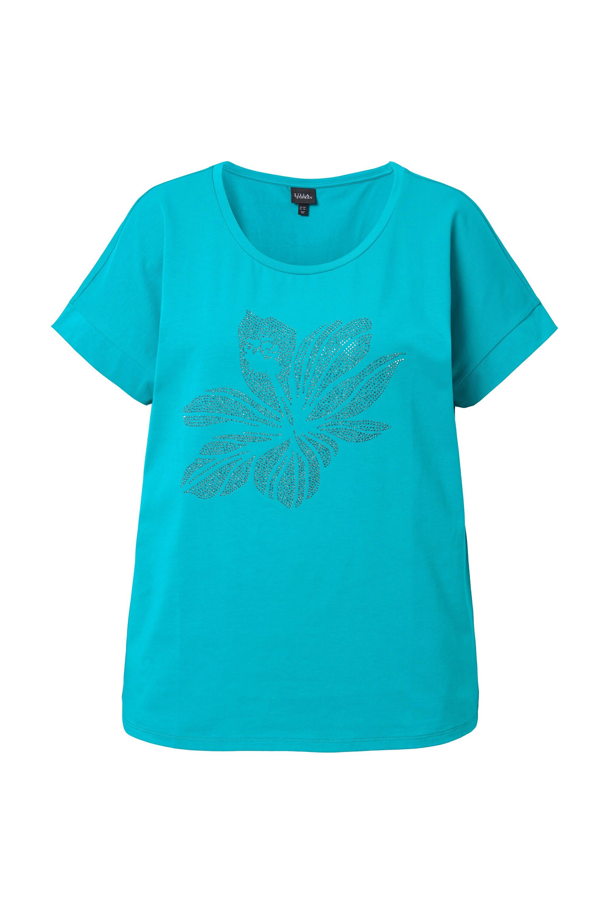 Ulla Popken T-Shirt T-Shirt Blüte oversized Rundhals Halbarm günstig online kaufen