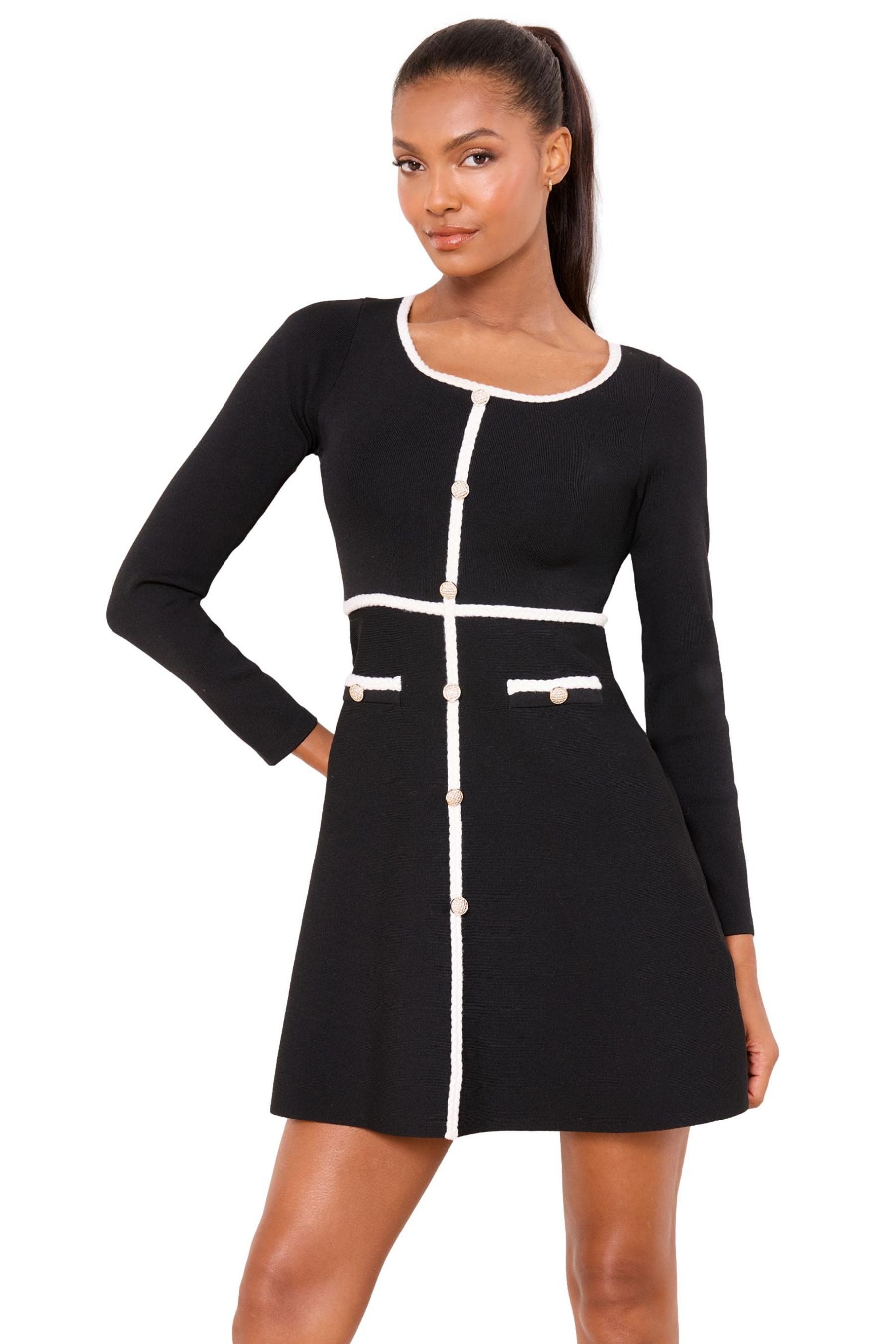 LIPSY Minikleid Lipsy langärmeliges Strick-Minikleid, Regular (1-tlg)