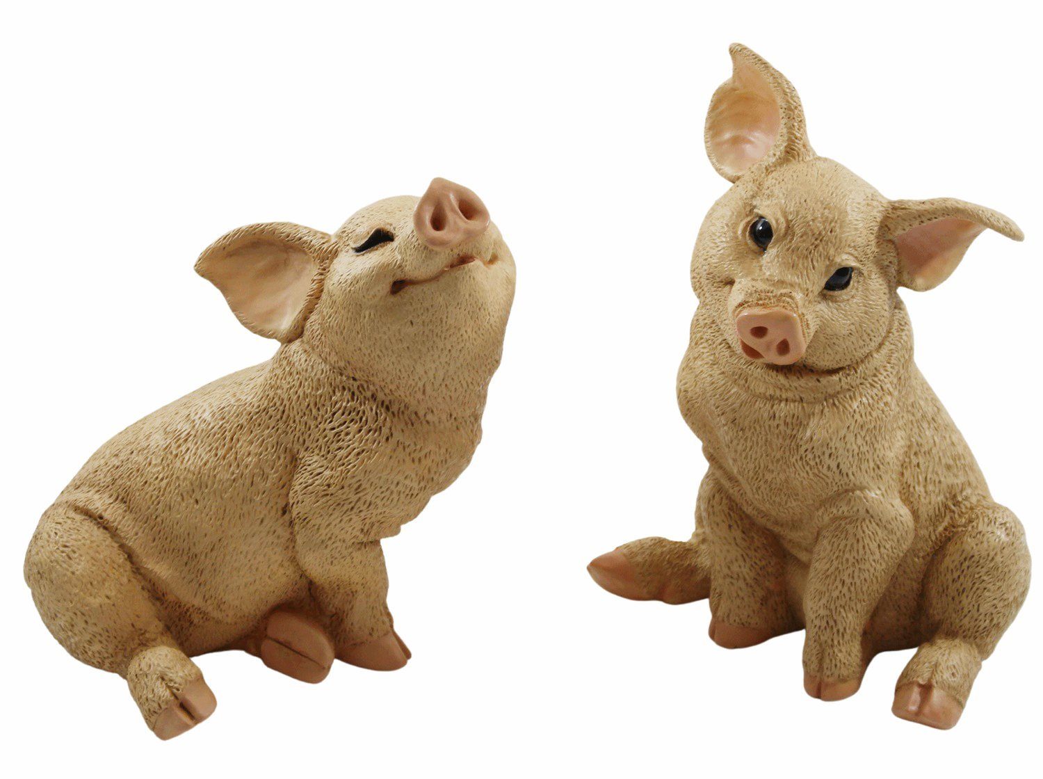 Castagna Tierfigur Dekofigur 2 Ferkel Schweinchen natur Castagna aus Resin H 19-22 cm | Tierfiguren