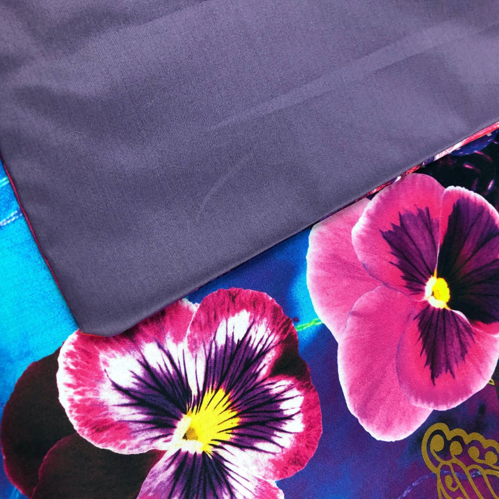 Essenza Bettwäsche Zusatzkissenbezug Delhi purple 40x80 cm, Satin, 1 teilig, Mandala, orientalische Muster, Blumen