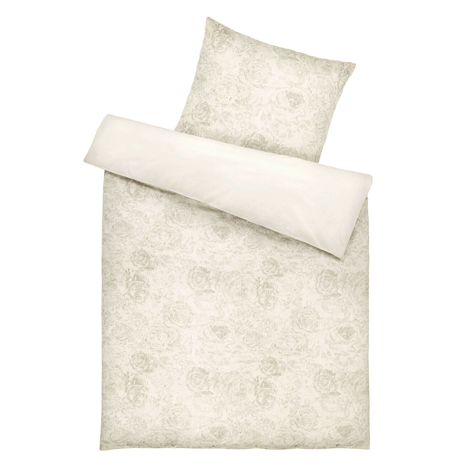 Mirabeau Bettwäsche Bettwäsche Bravonea creme/grau, 100% Baumwolle, Knöpfe: Perlmutt (Enthält nichttextile Bestandteile tierischen Ursprungs)