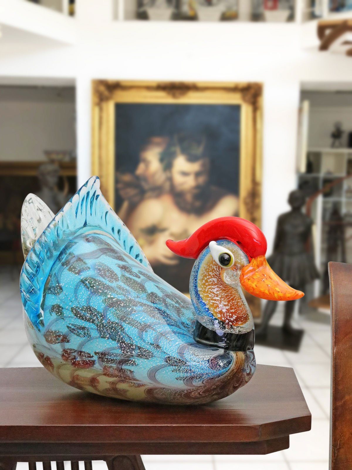 41cm Aubaho Ente Glasfigur im Murano Antik Stil Glas Dekofigur Vogel Figur