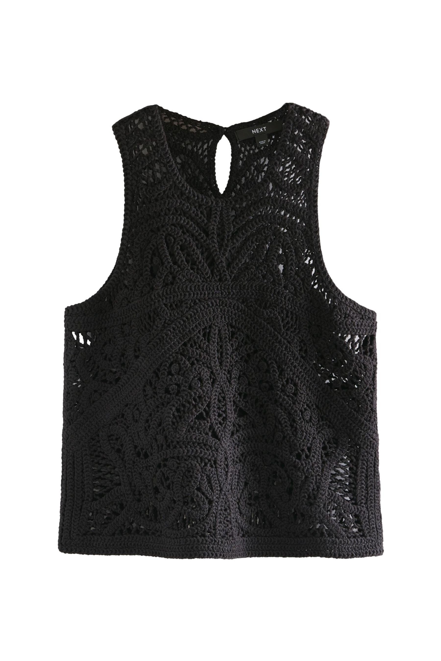 Trägertop Tanktop mit Rundhalsausschnitt, Häkelspitze