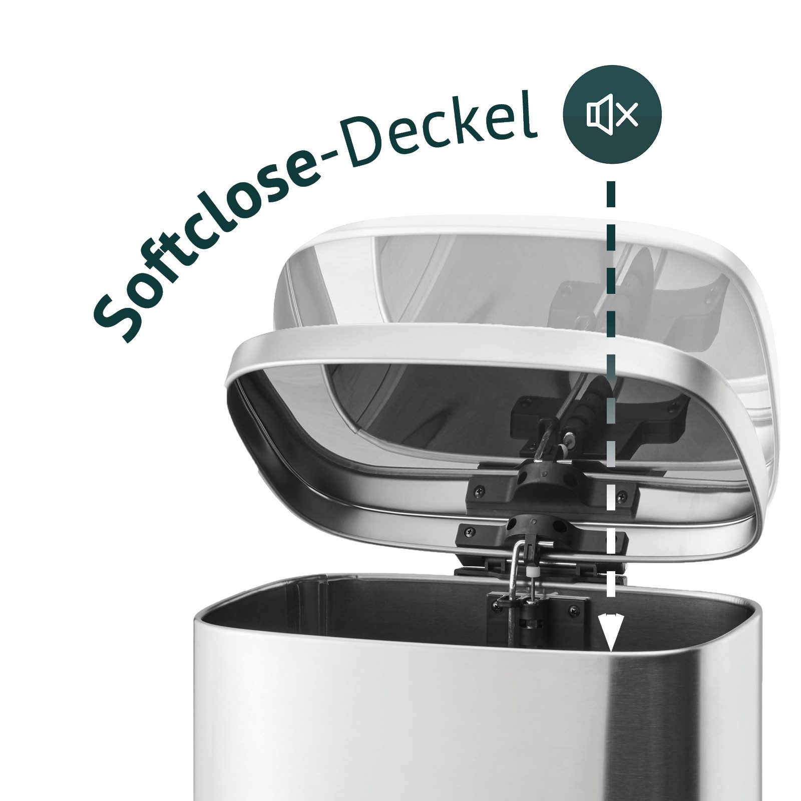 SVITA Mülleimer TQ, Fußtrittmechanismus, 30L, Inneneimer herausnehmbar