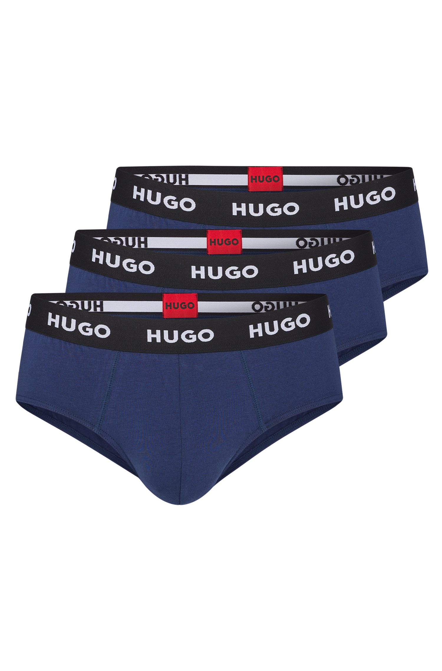 HUGO Hüftslip HIPBRIEF TRIPLETPACK (Packung, 3-St., 3er Pack) mit modischem HUGO Logo-Elastikbund