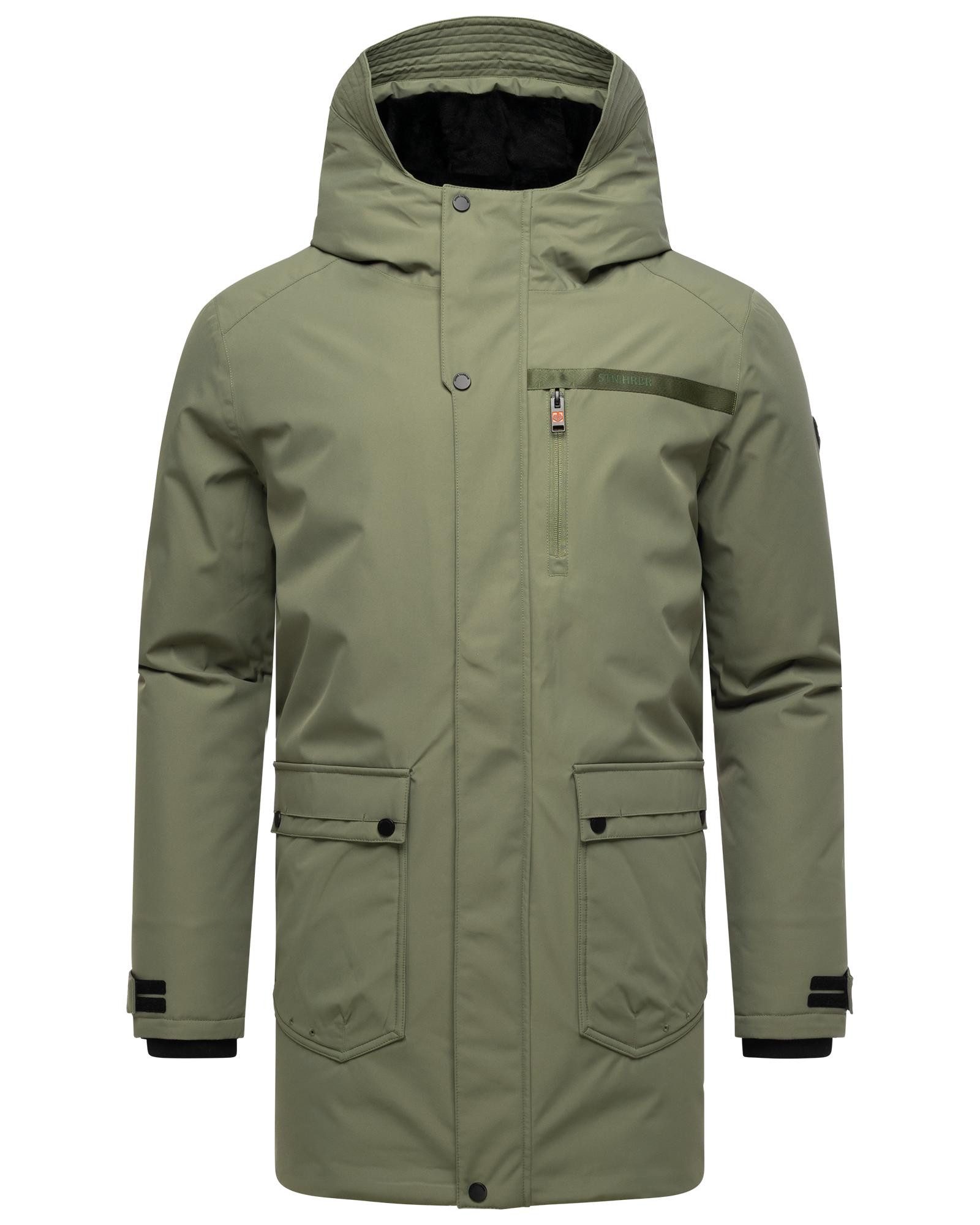 Stone Harbour Wintermantel Netaan XX Herren Kurzmantel mit kuscheliger Kapuze