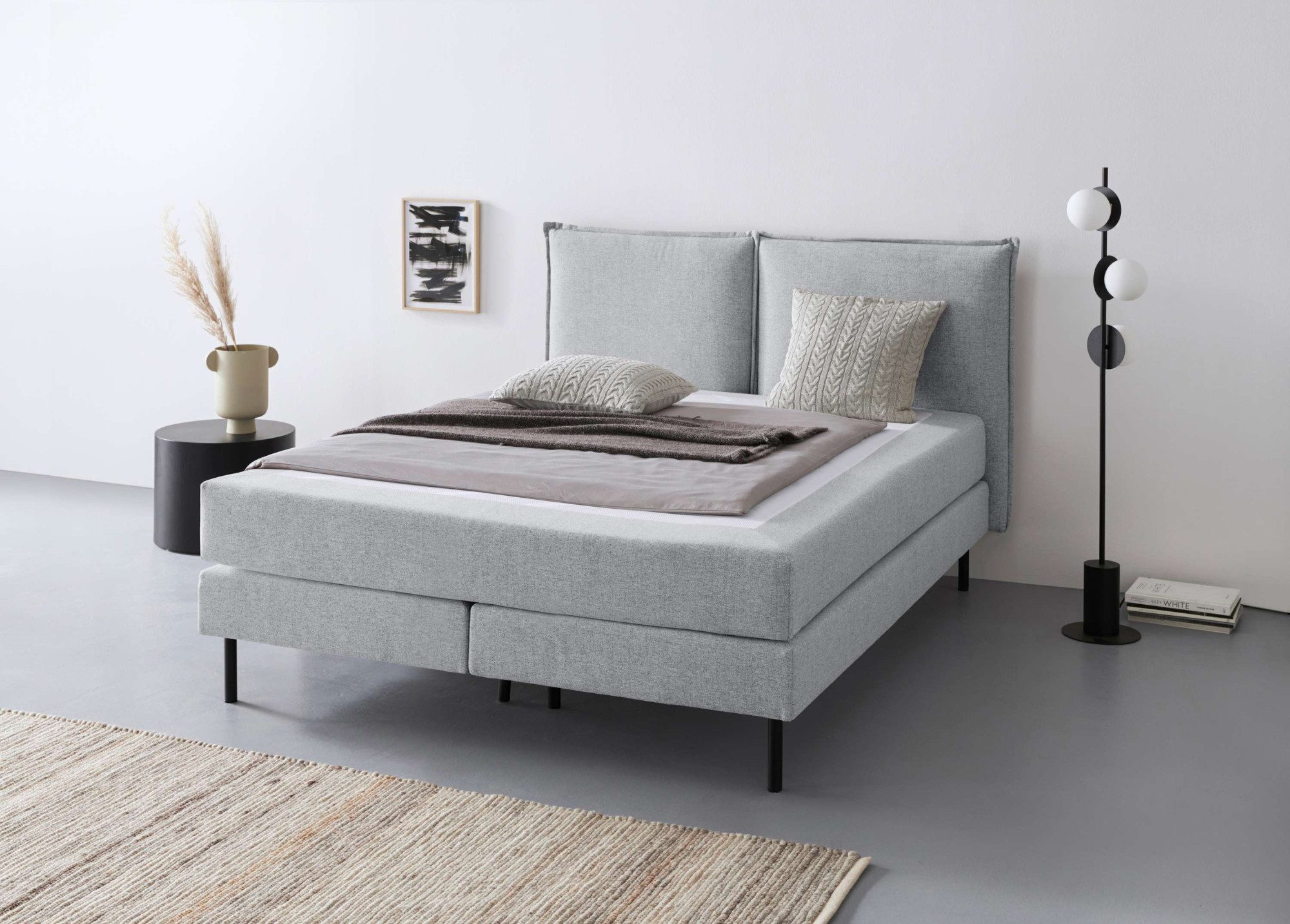 LeGer Home by Lena Gercke Bett ERIK Boxbett mit Bonnell-/Taschen-Federkernmatratze, Breite 160/180cm, wahlweise Härtegrad der Matratze H2/H3/H4, mit/ohne Topper