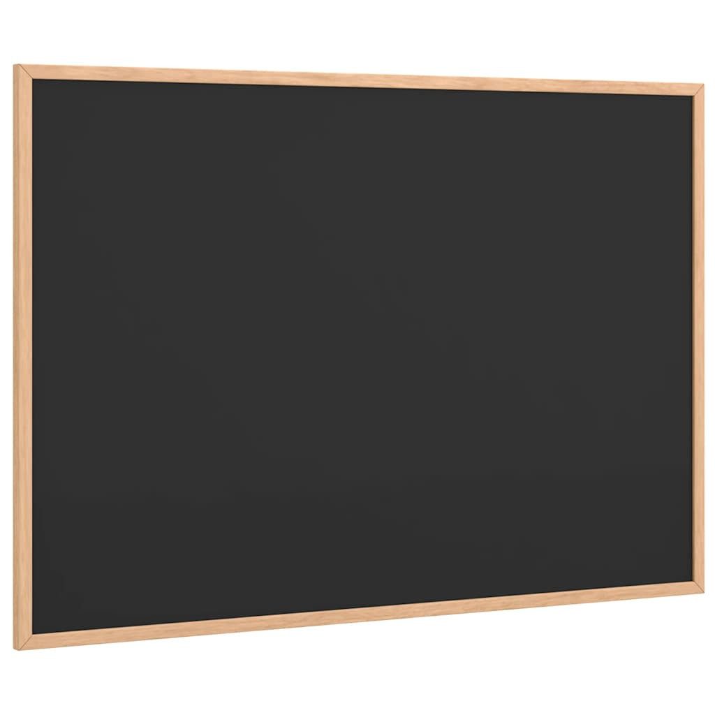 vidaXL Pinnwand Kreidetafel mit Rahmen aus massivem Kiefernholz Schwarz 80 x 55 cm