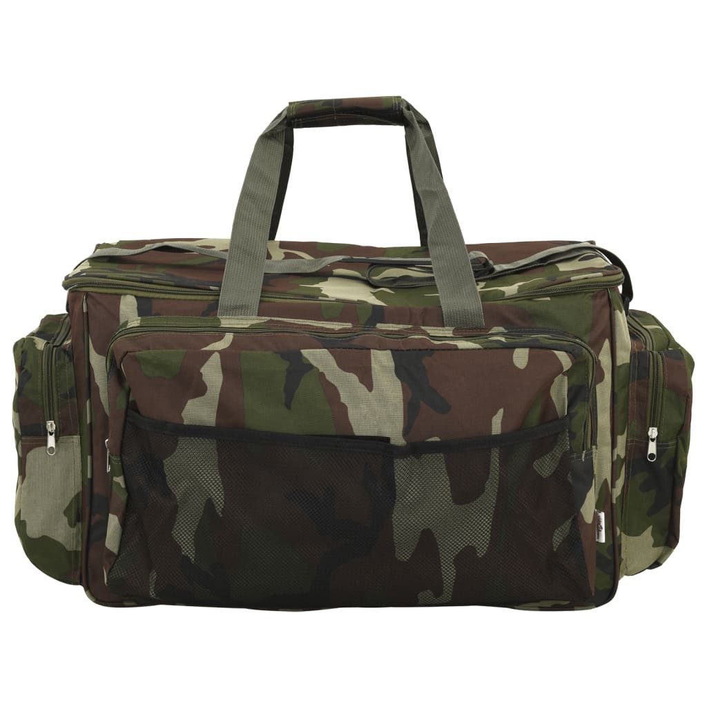 vidaXL Sporttasche 57 x 35 x 34 cm Angeltasche Wasserdicht Grüne Tarnfarben Oxford-Gewebe