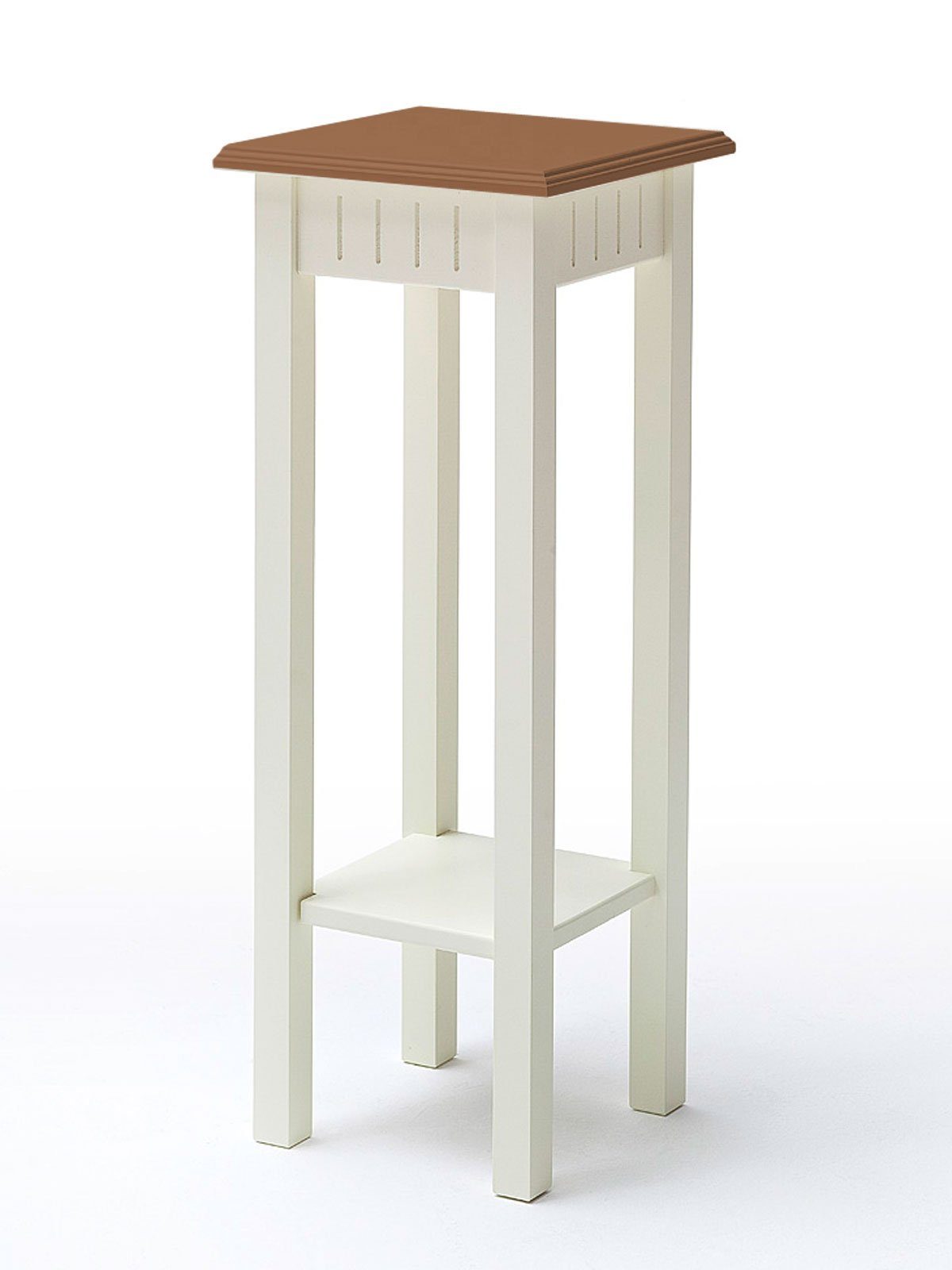Casamia Blumenhocker Blumenständer Blumensäule Novara in Höhen 40/60/80cm weiß natur massiv