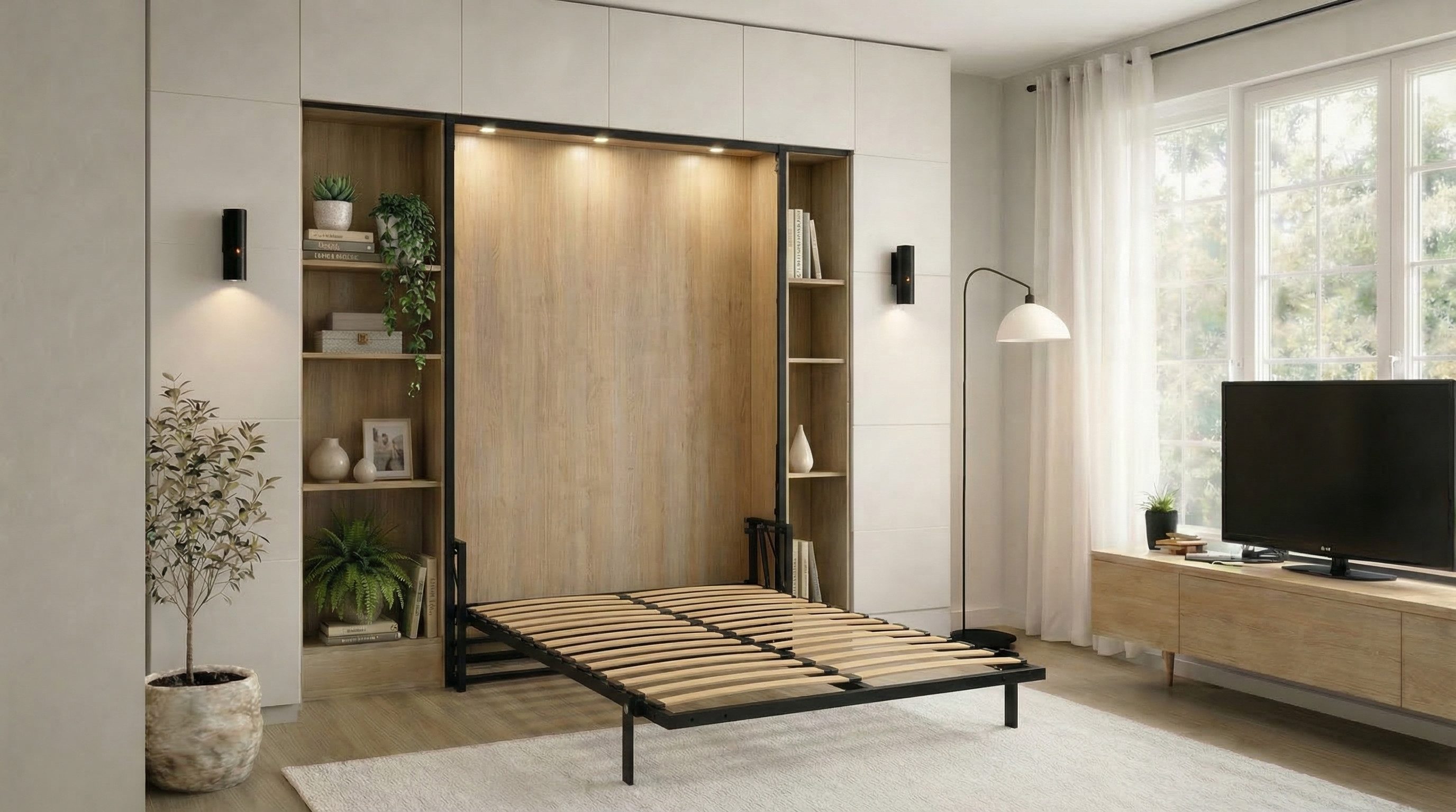 WallBedKing Schrankbett Morphy Klassisches Klappbett - modulares Multifunktion