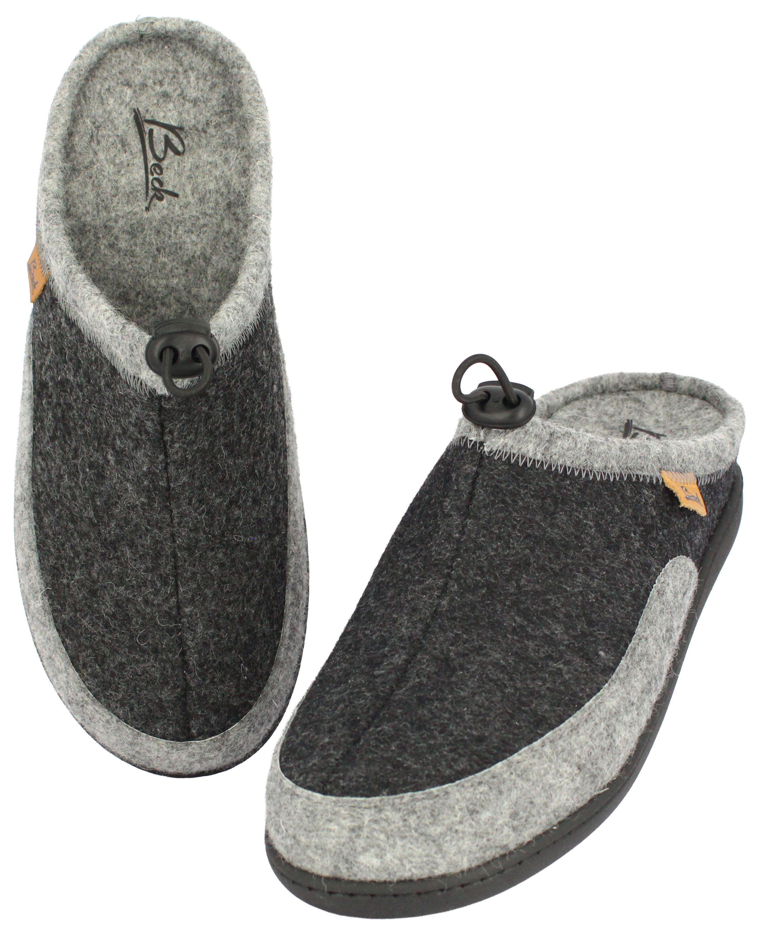 Beck Herren Pantoffel Max mit hohem Schurwollanteil Hausschuh