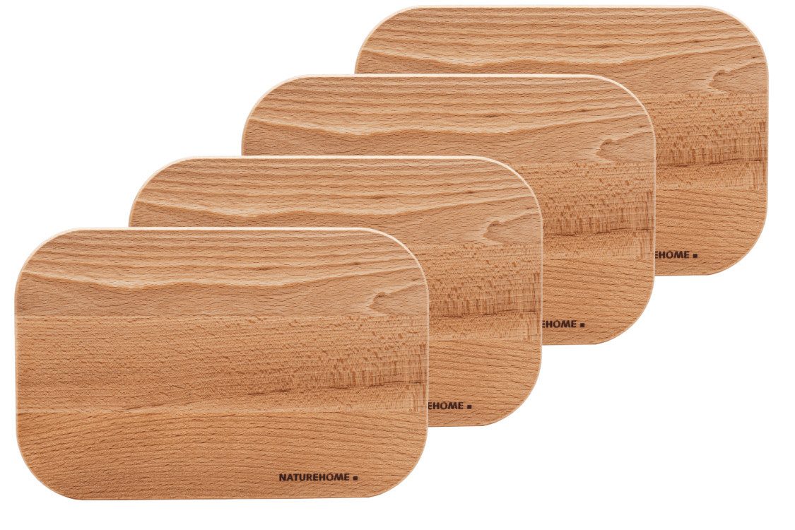 Schneidebrett Das 4er-Set Schneidebretter von NATUREHOME 23x15x1cm