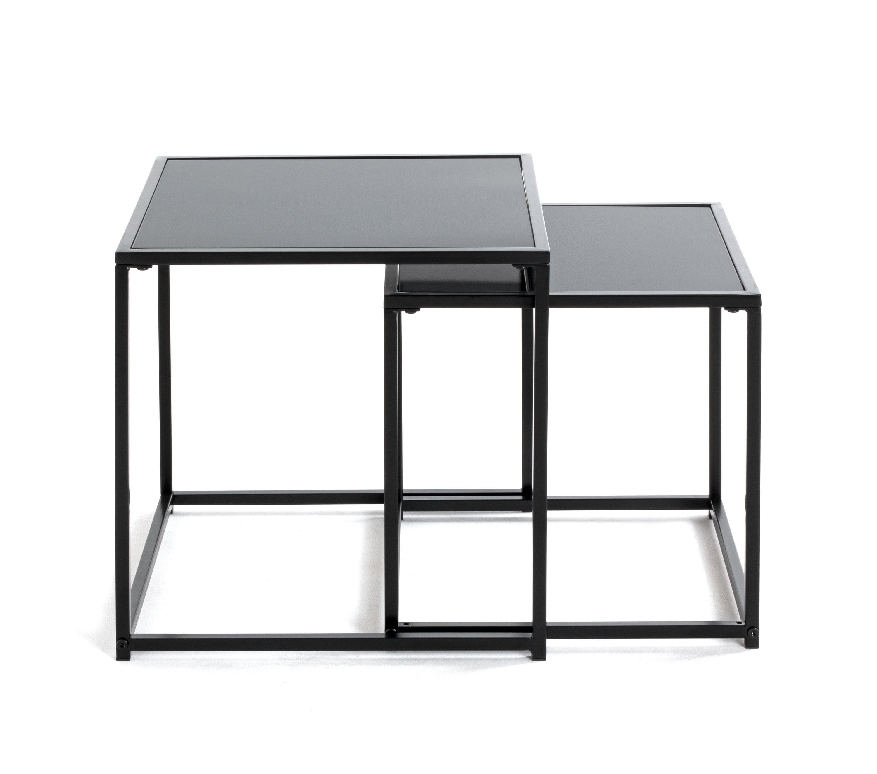schwarz Beistelltisch Laptoptisch HAKU Kaffeetisch HAKU Möbel Set Beistelltisch, Beistelltisch 2er