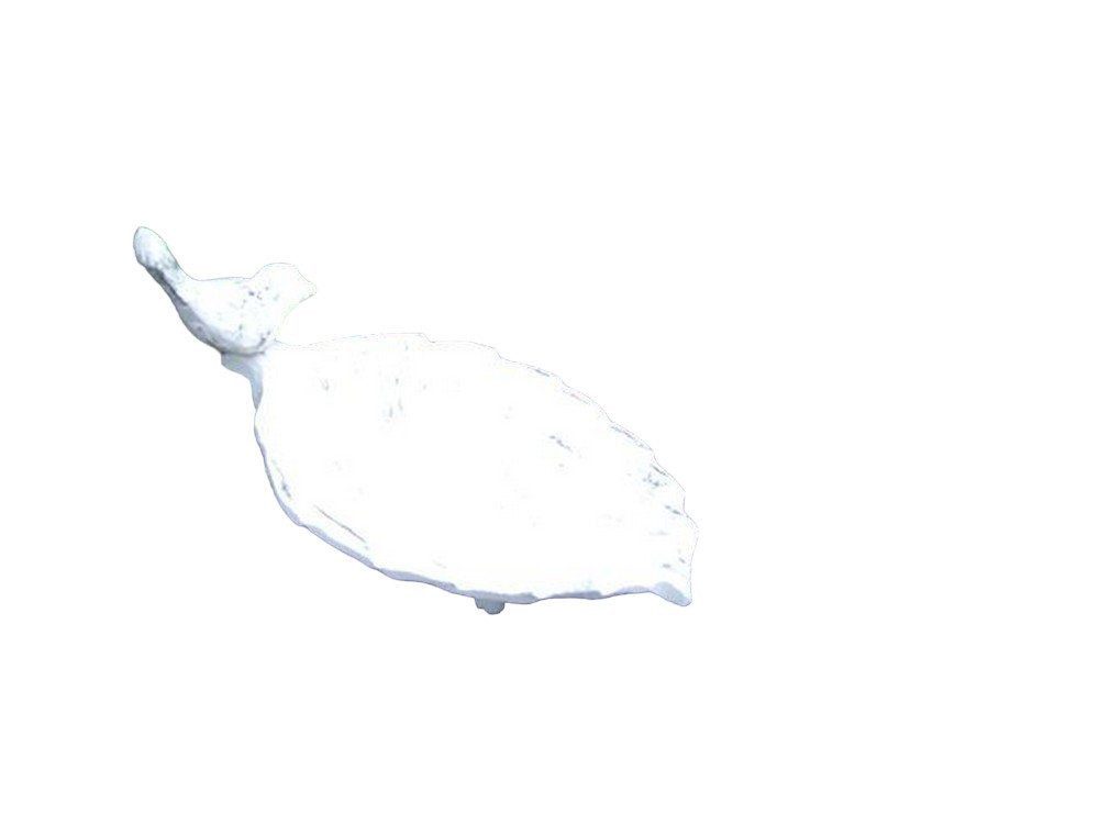 Deko-Impression Vogeltränke Vogeltränke Vogel-Futterstelle Gusseisen Blatt massiv creme 16 cm