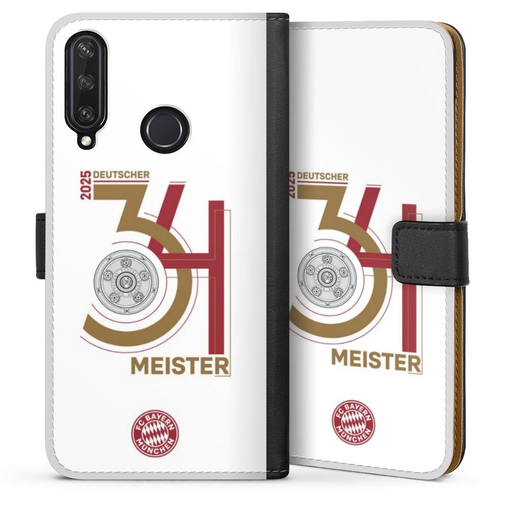 DeinDesign Handyhülle FC Bayern München Meister Offizielles Lizenzprodukt, Huawei Y6p Hülle Handy Flip Case Wallet Cover Handytasche Leder
