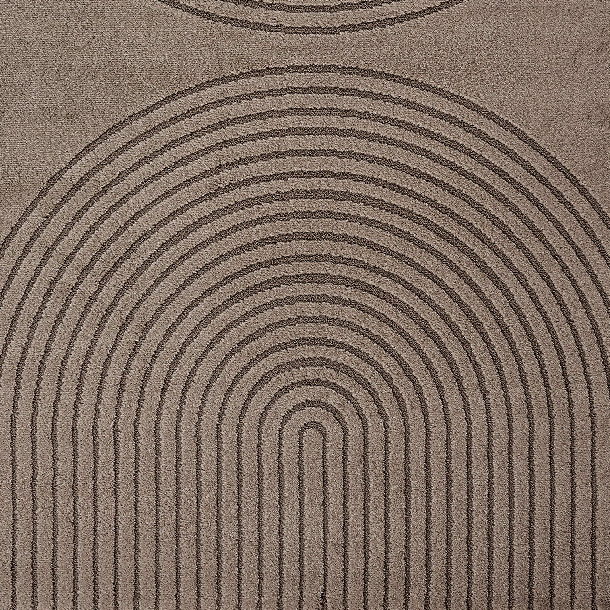 Carpetia Teppich Designteppich Braun mit 3D-Kreismuster elegant und modern, günstig online kaufen