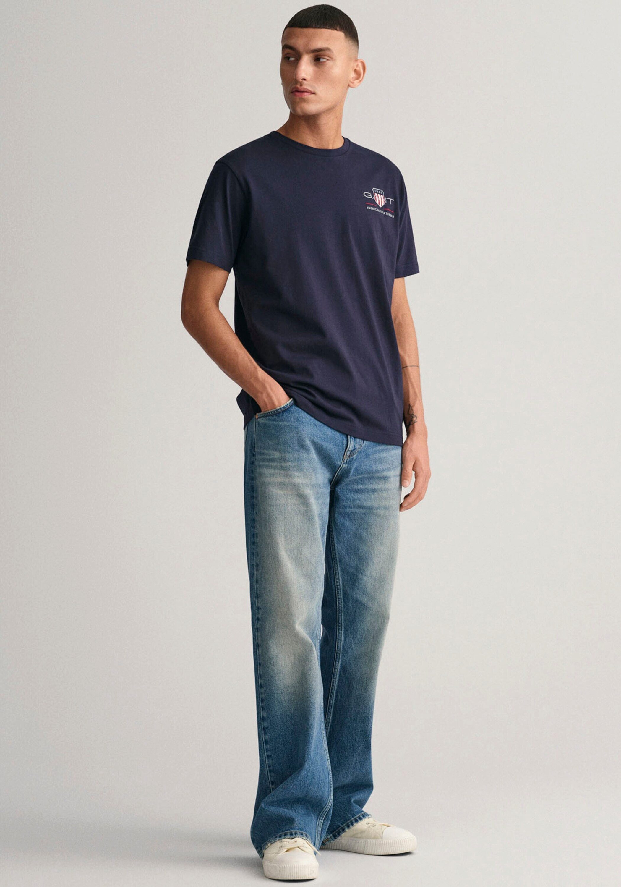Gant T-Shirt (1-tlg) Stickerei