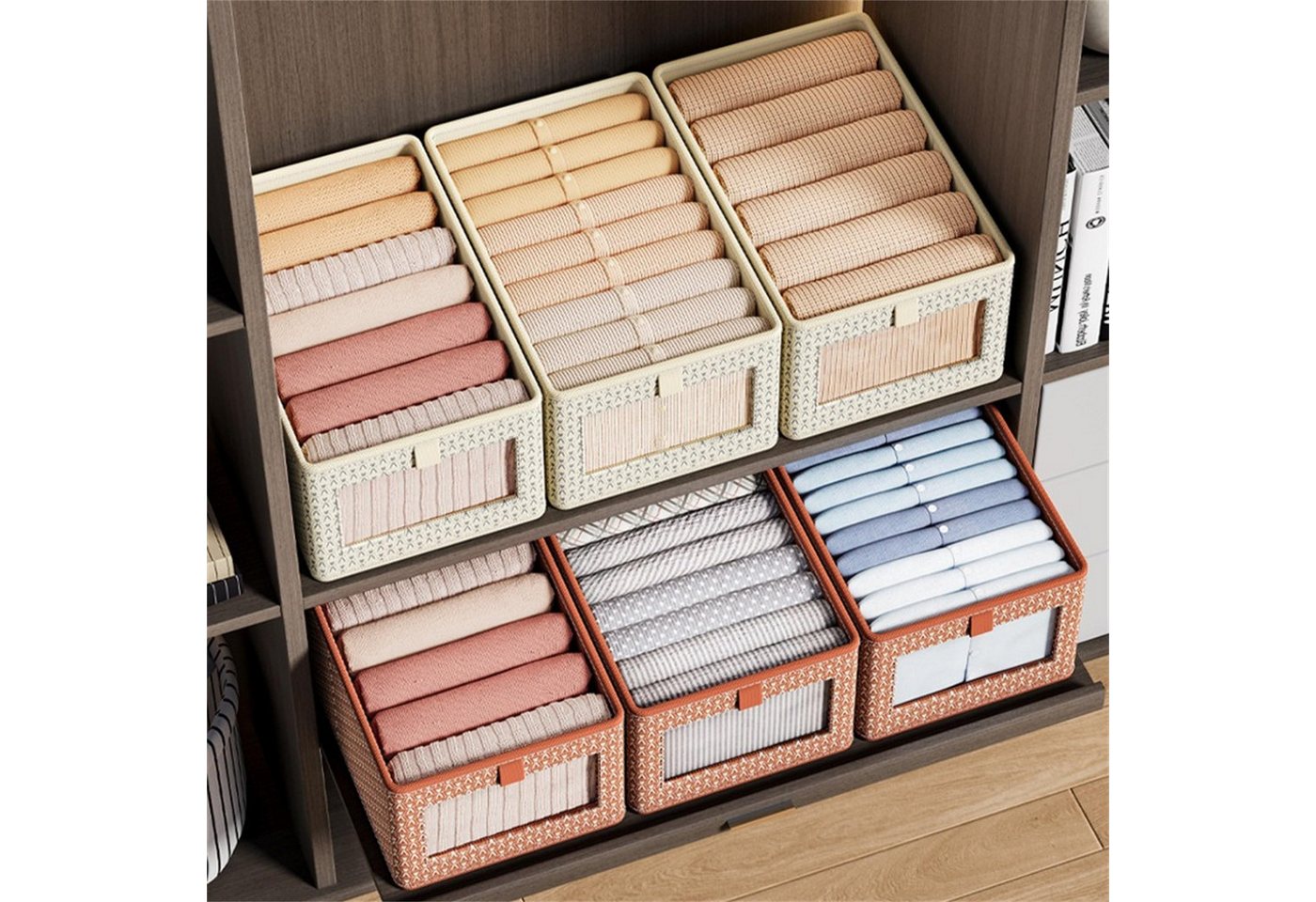 Thumbnail - Coonoor Aufbewahrungsbox Wardrobe Organizer, Faltbox Aufbewahrungskiste Ordnungsbox (1 St), mit Transparentem Sichtfenst...