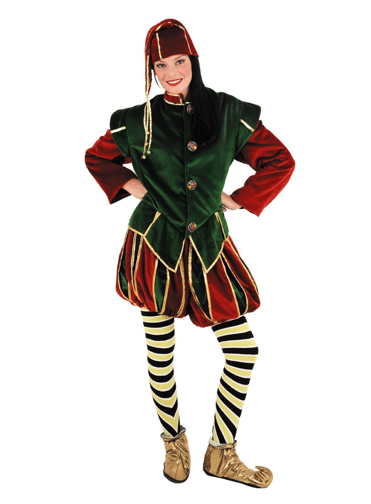 Metamorph Kostüm Weihnachtselfe Kostüm für Frauen, Hochwertiges Kostüm für Gauklerinnen, Närrinnen und festlichen Elfen